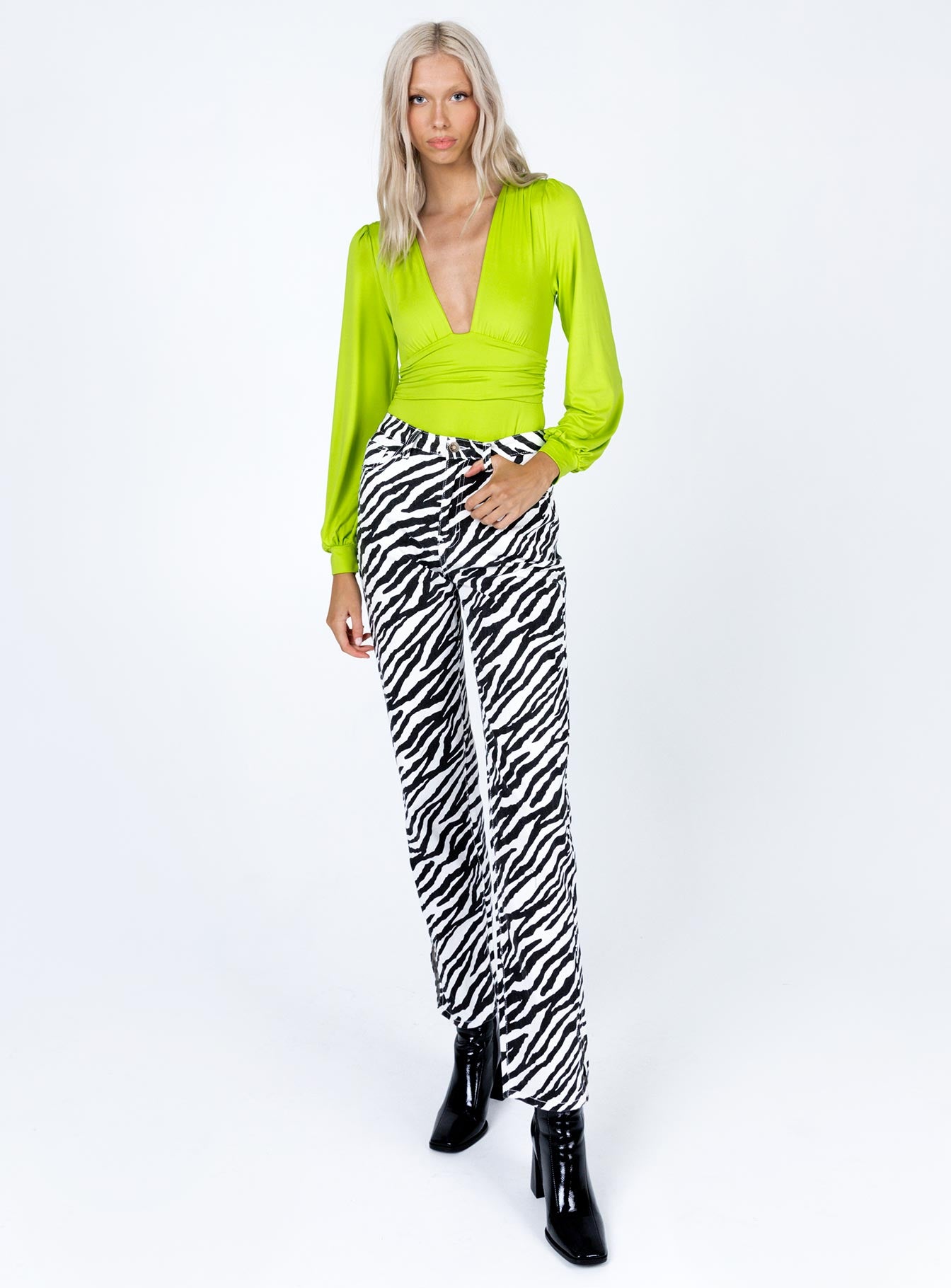 Jude Long Sleeve Bodysuit Green - Image 2