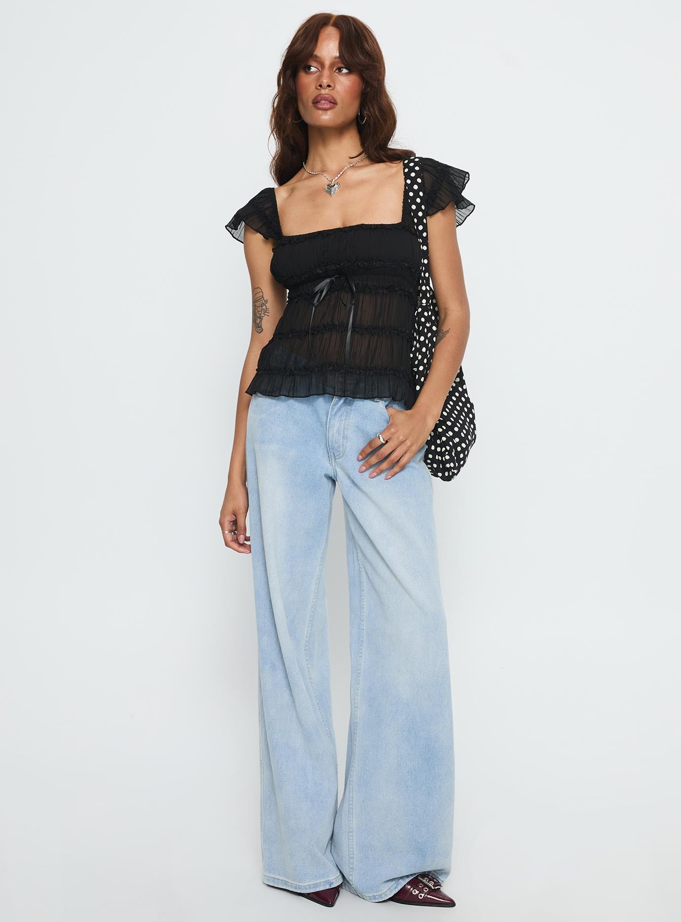 Brighter Than Stars Tiered Top Black - Image 2