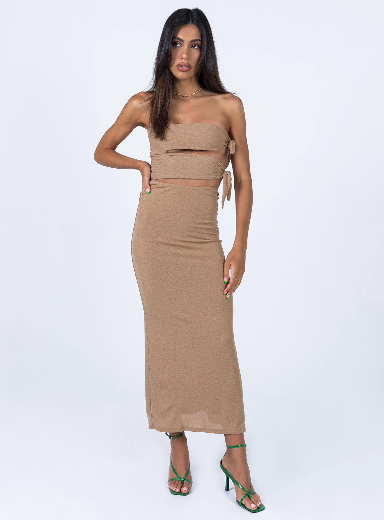 Catherine Maxi Dress Brown - Image 2