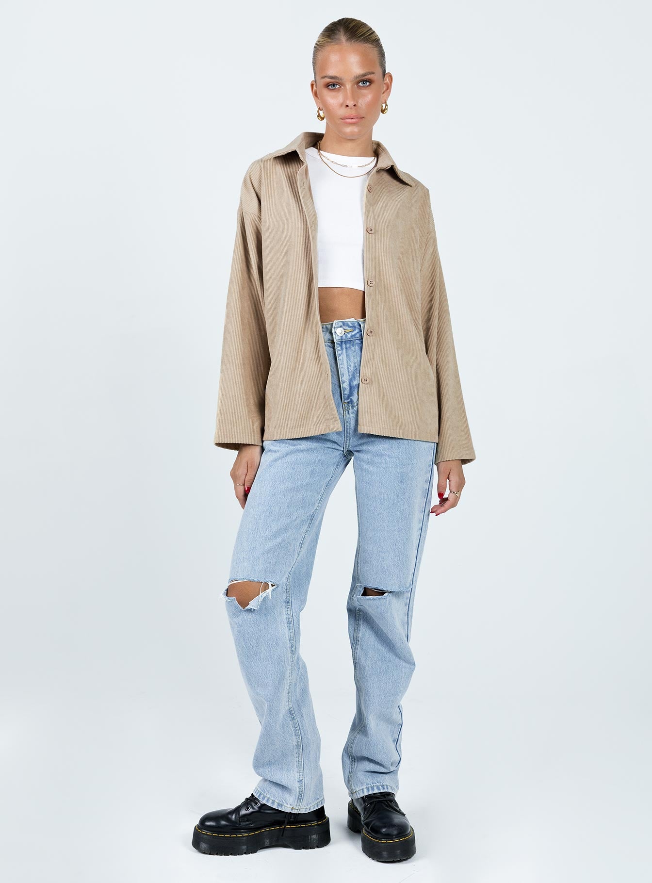 Frannie Corduroy Jacket Cream - Image 3