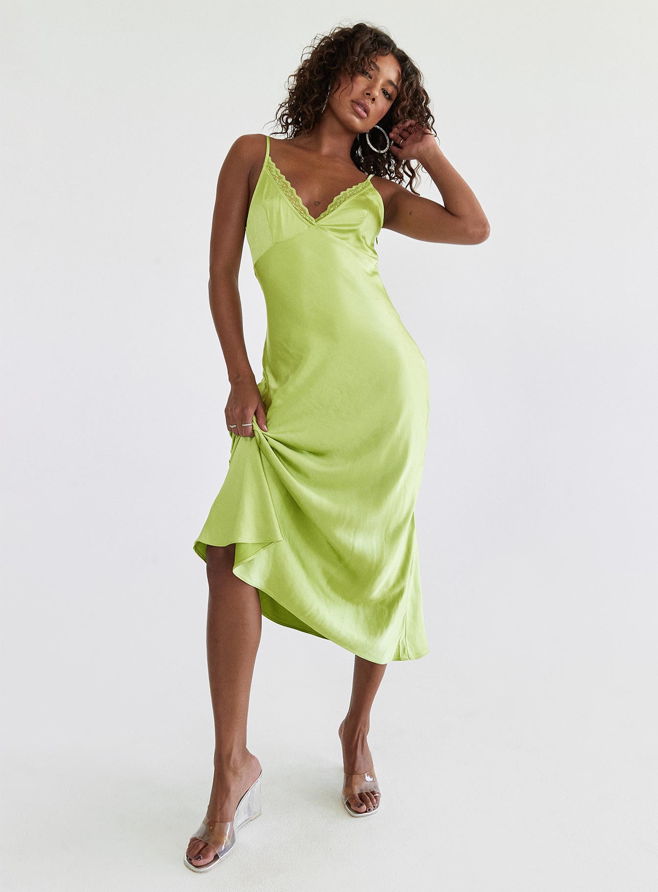 Trudence Midi Dress Green - Image 3