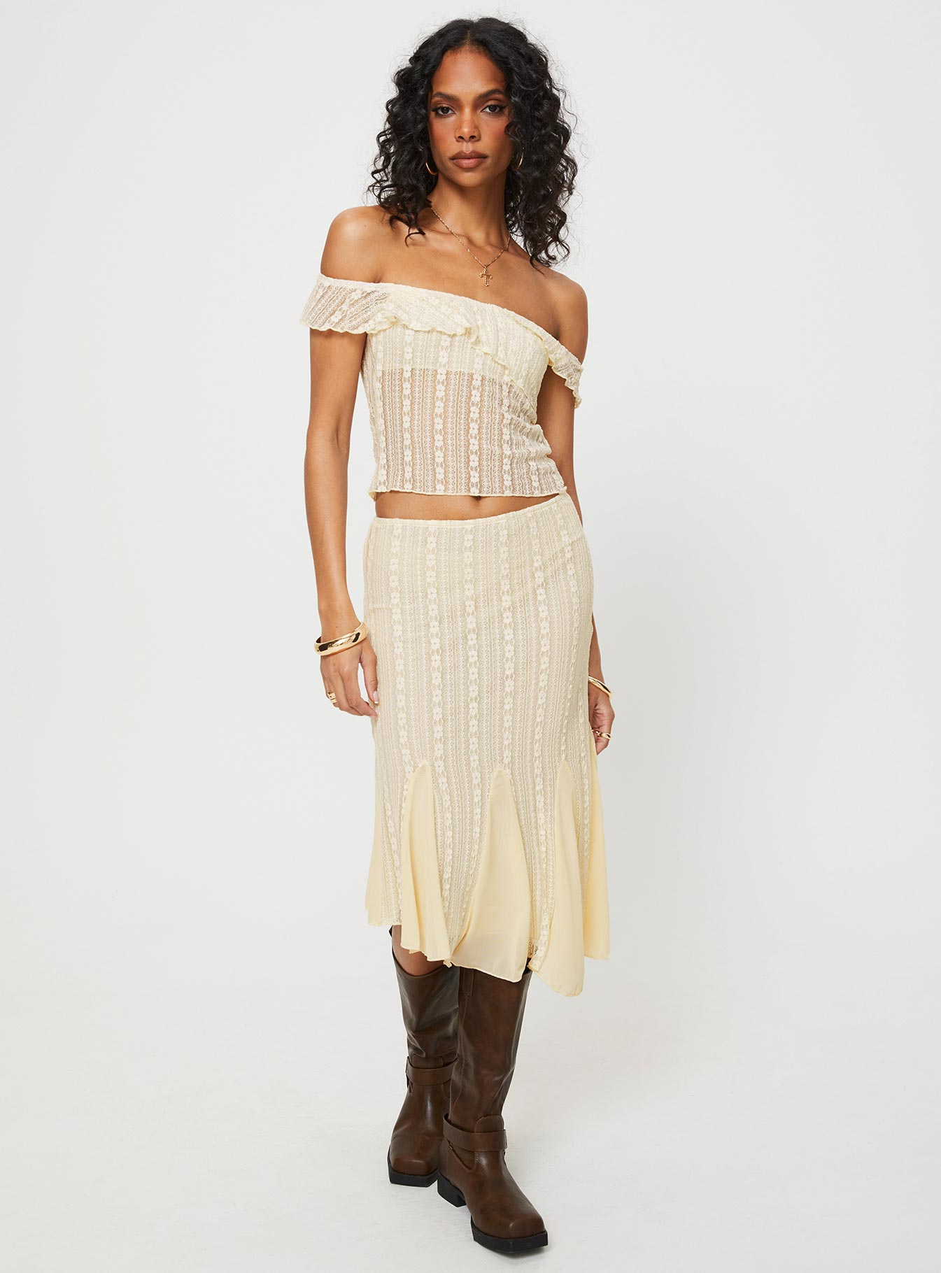 Betharia Midi Skirt Cream - Image 3