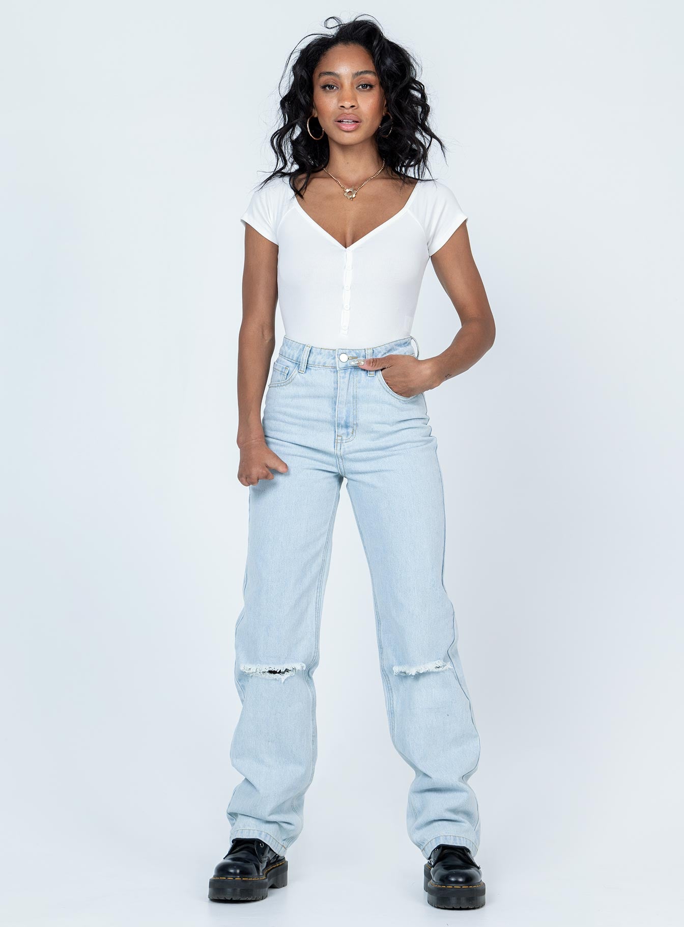 Bertie High Rise Wide Leg Jean - Image 3