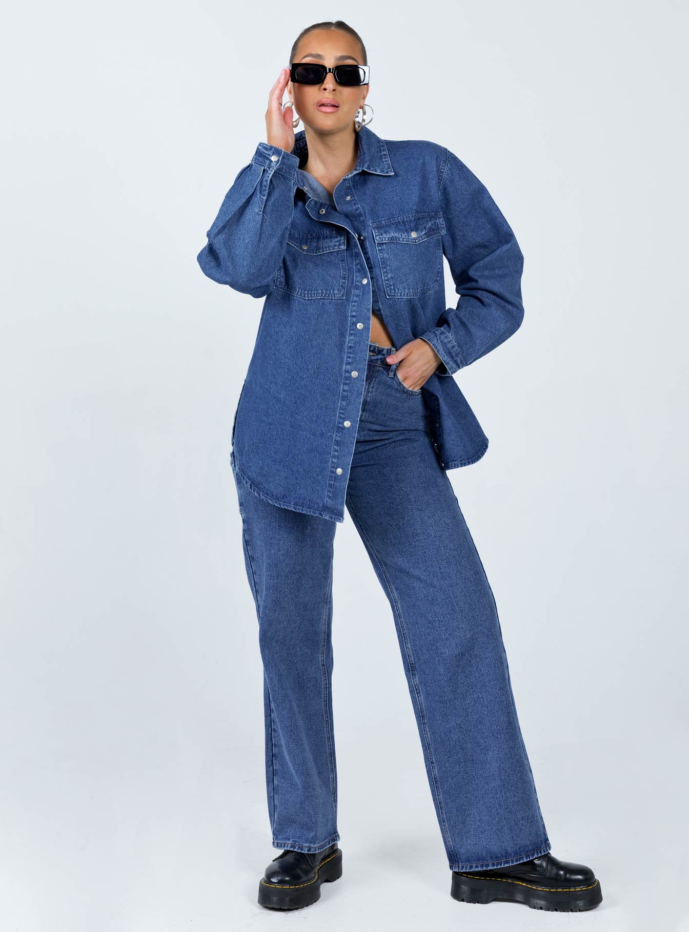 Hopkins Denim Jacket Mid Wash - Image 3