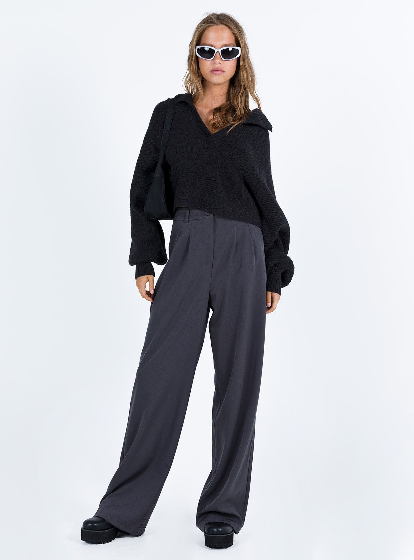 Tiara Cropped Sweater Black - Image 3