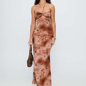Saye Halter Twist Maxi Dress Multi