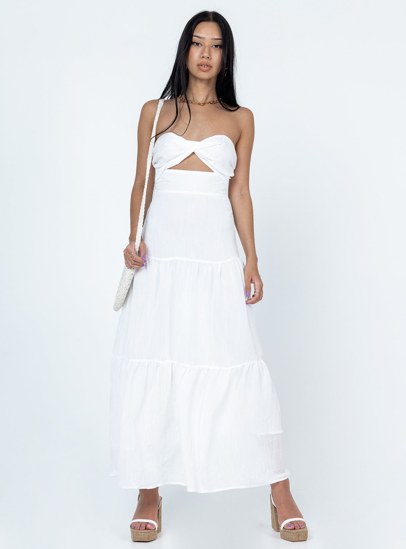 Allie Maxi Dress White - Image 3