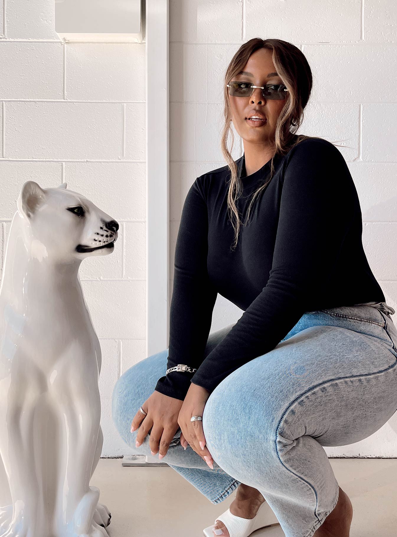 Maleny Long Sleeve Bodysuit Black Curve - Image 7