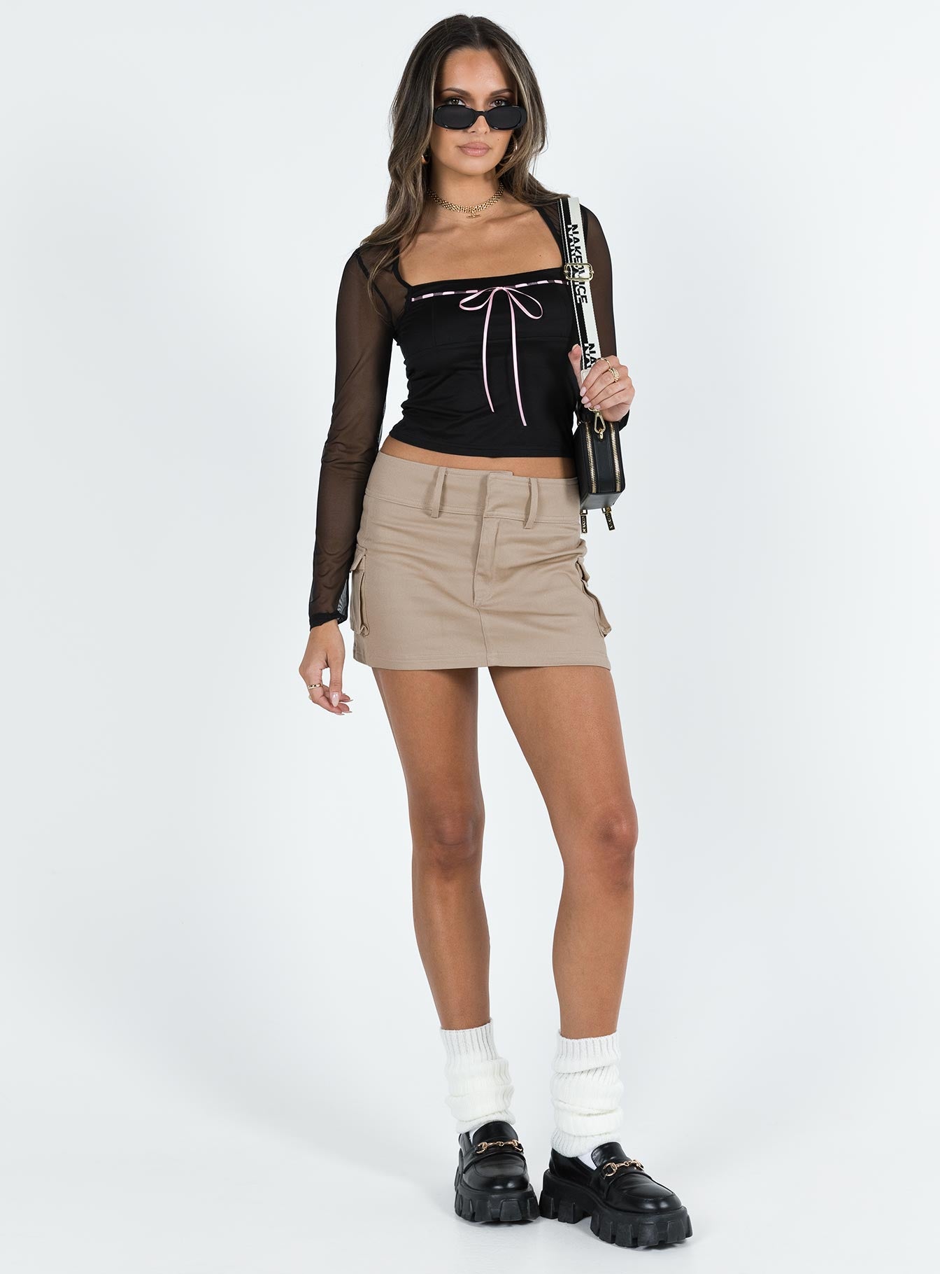 Corria Mesh Long Sleeve Top Black - Image 3