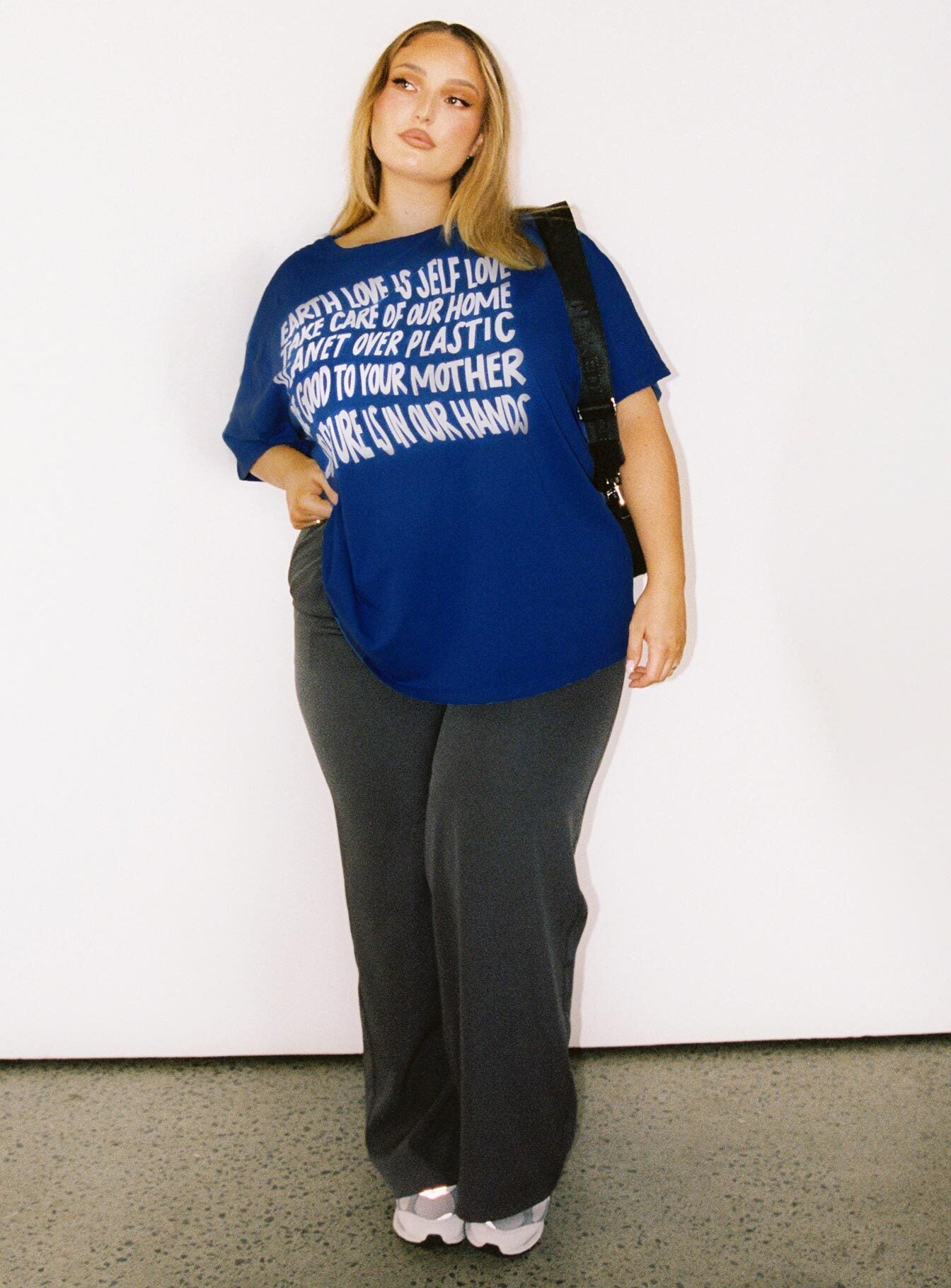 Be Kind Charity Oversized Tee Blue Curve - Image 2