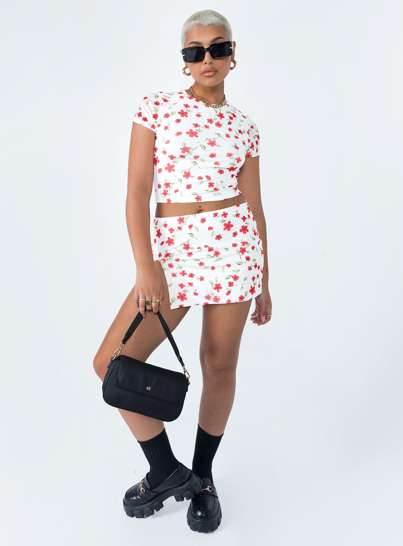 Bold Move Mini Skirt White Floral - Image 3