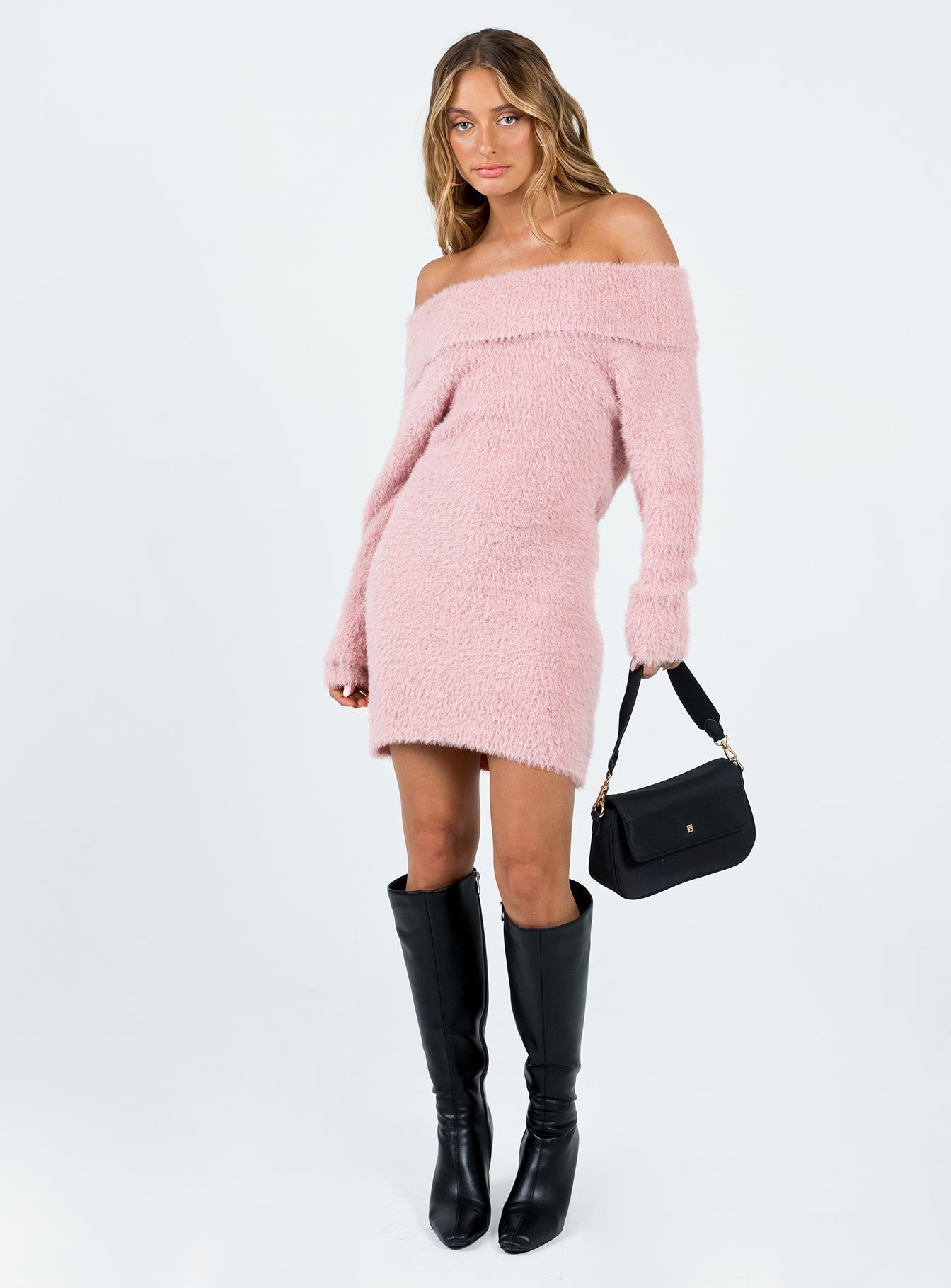 Mirrabrook Off The Shoulder Mini Dress Pink - Image 2