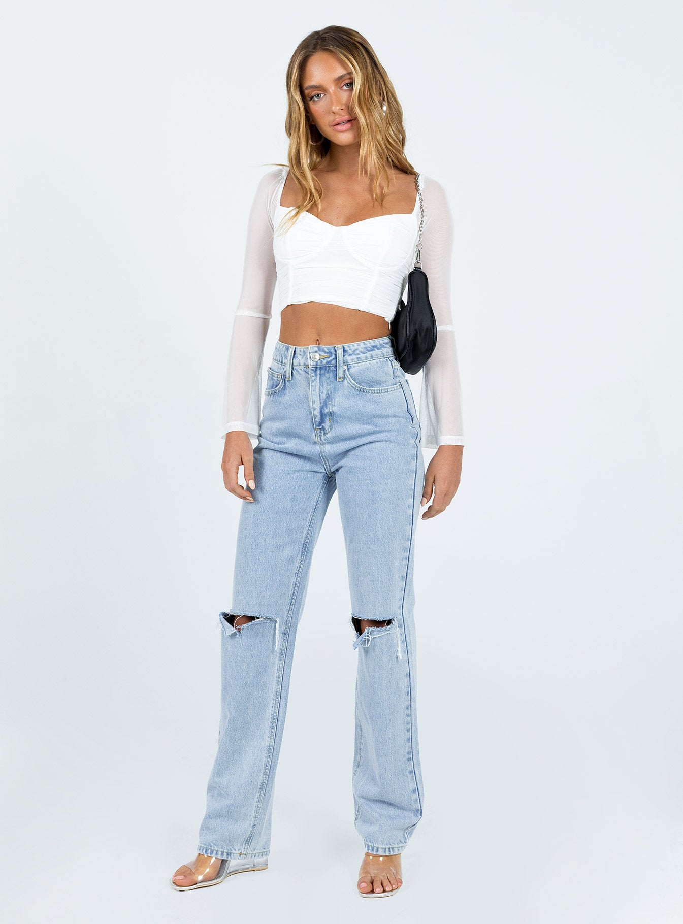 Olivian Long Sleeve Top White - Image 3