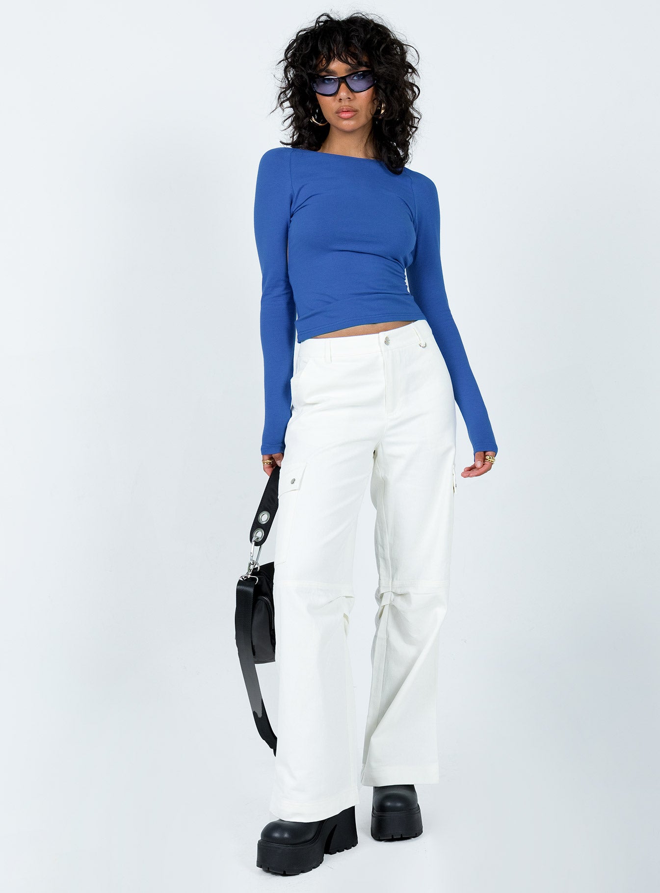 Rixie Long Sleeve Top Blue - Image 3