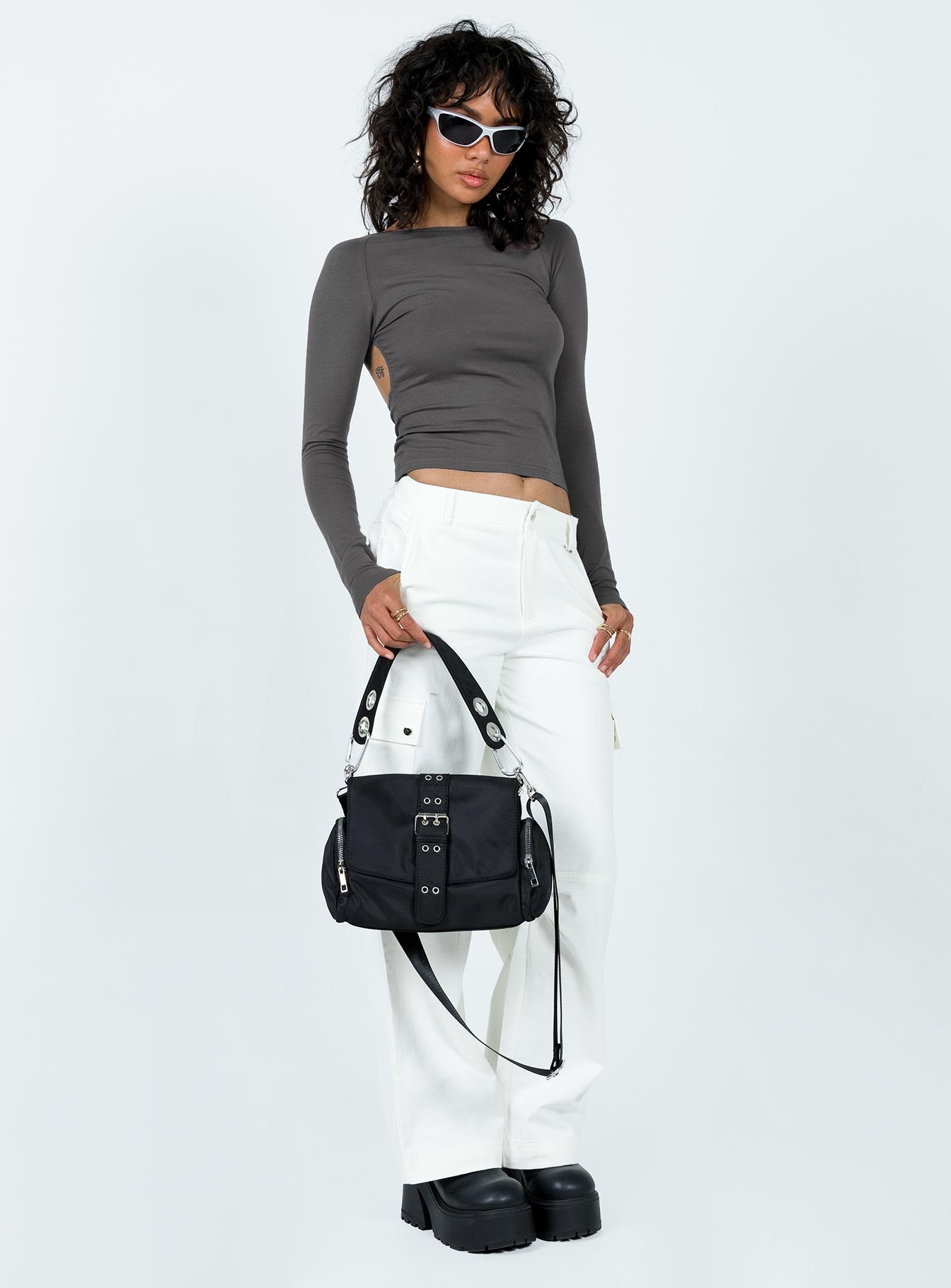 Rixie Long Sleeve Top Grey - Image 3