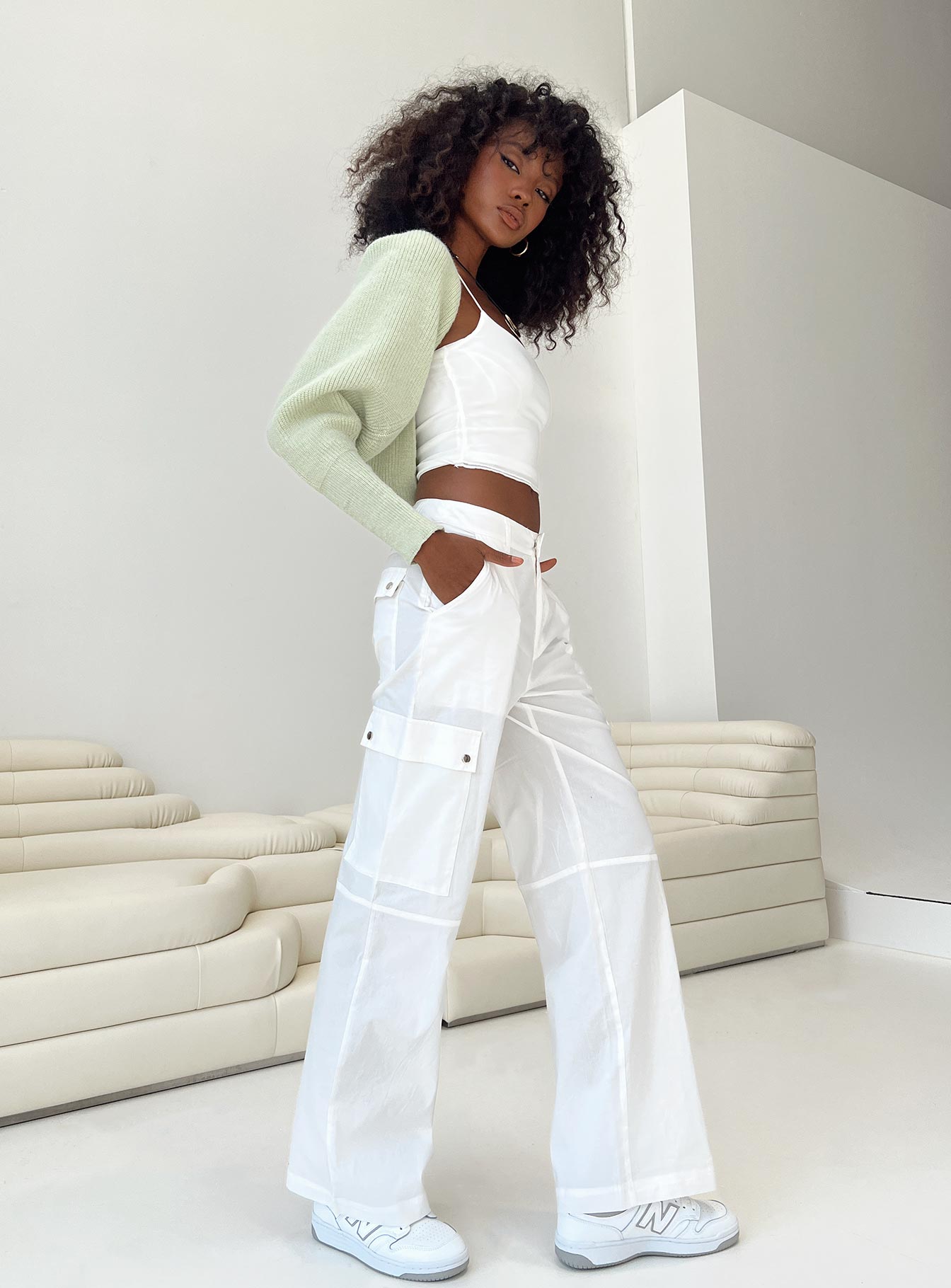 Toscan Cargo Pants White - Image 3