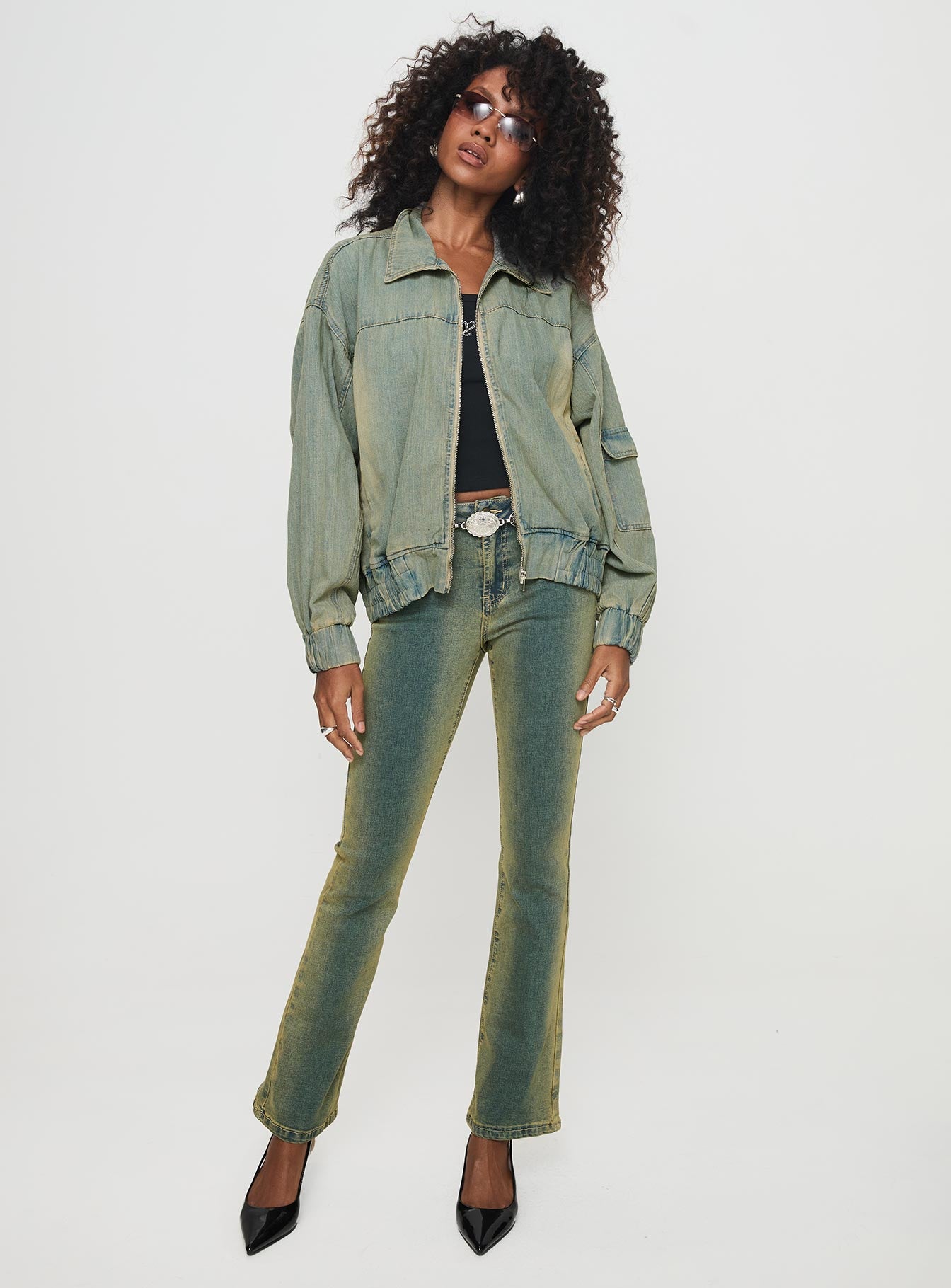 Korbin Denim Bomber Jacket Antique Wash - Image 3