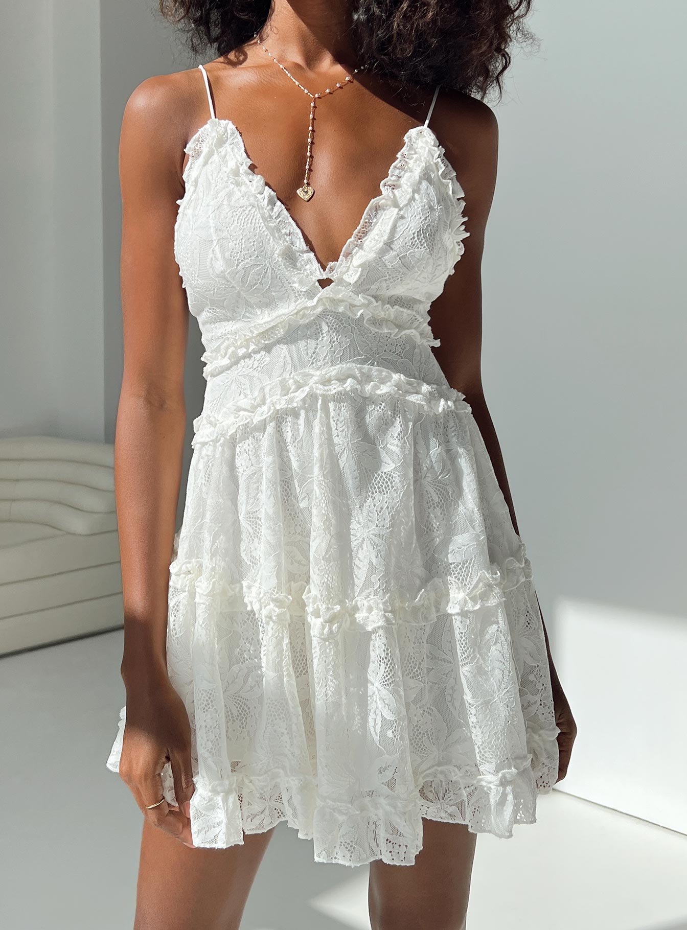 Hollander Mini Dress White - Image 5