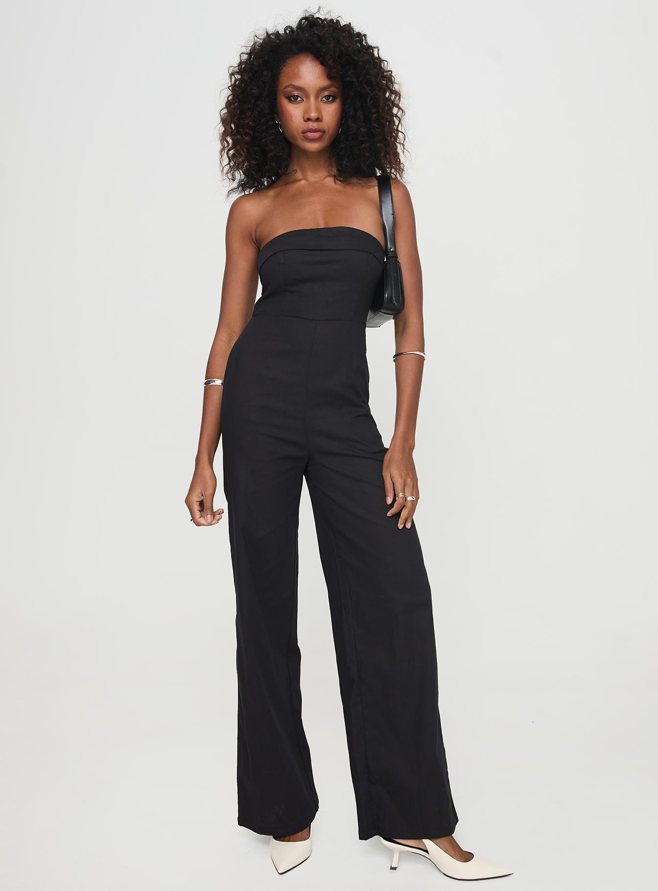 Luster Strapless Jumpsuit Black - Image 3
