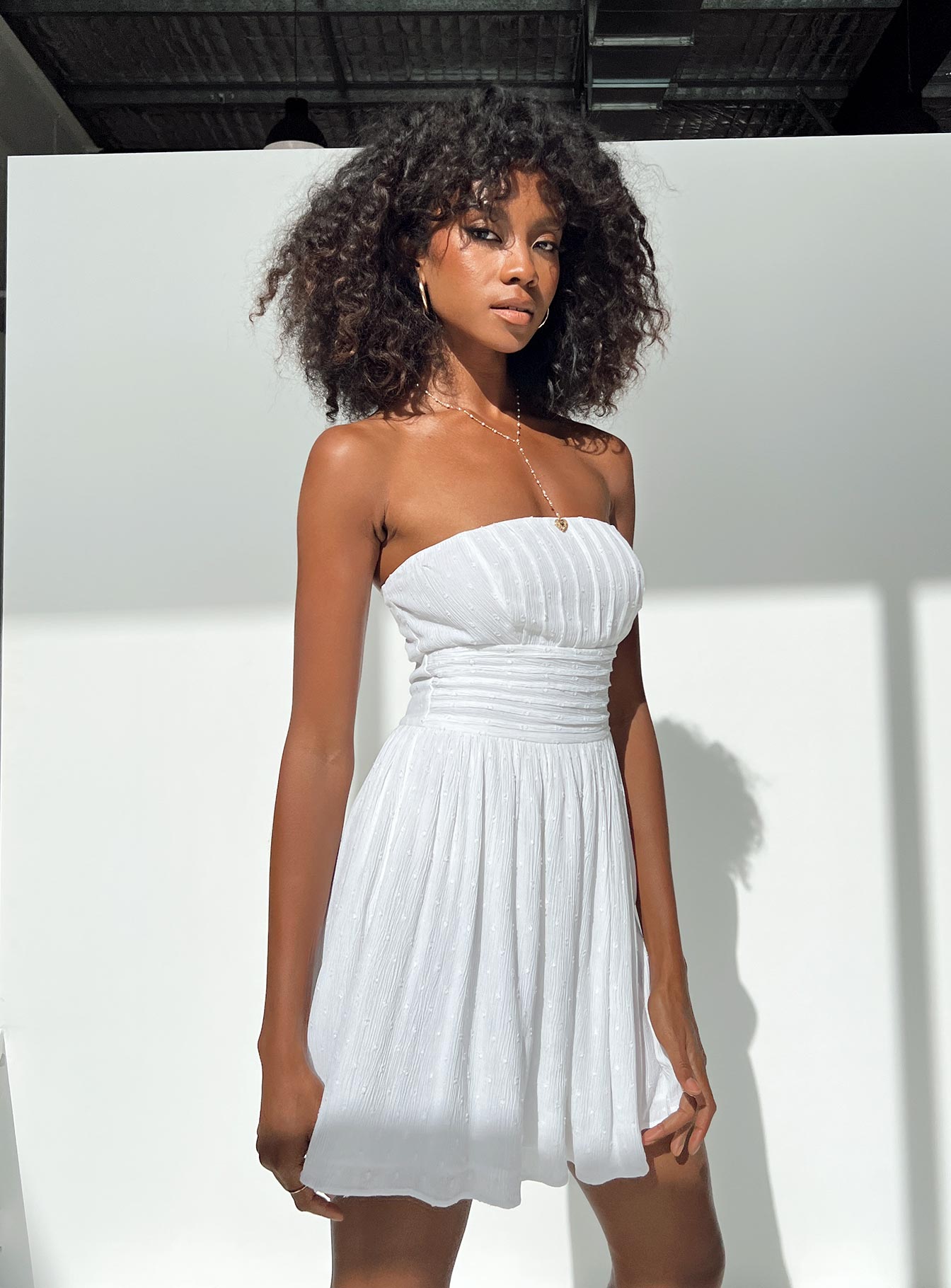 Silva Strapless Mini Dress White - Image 4