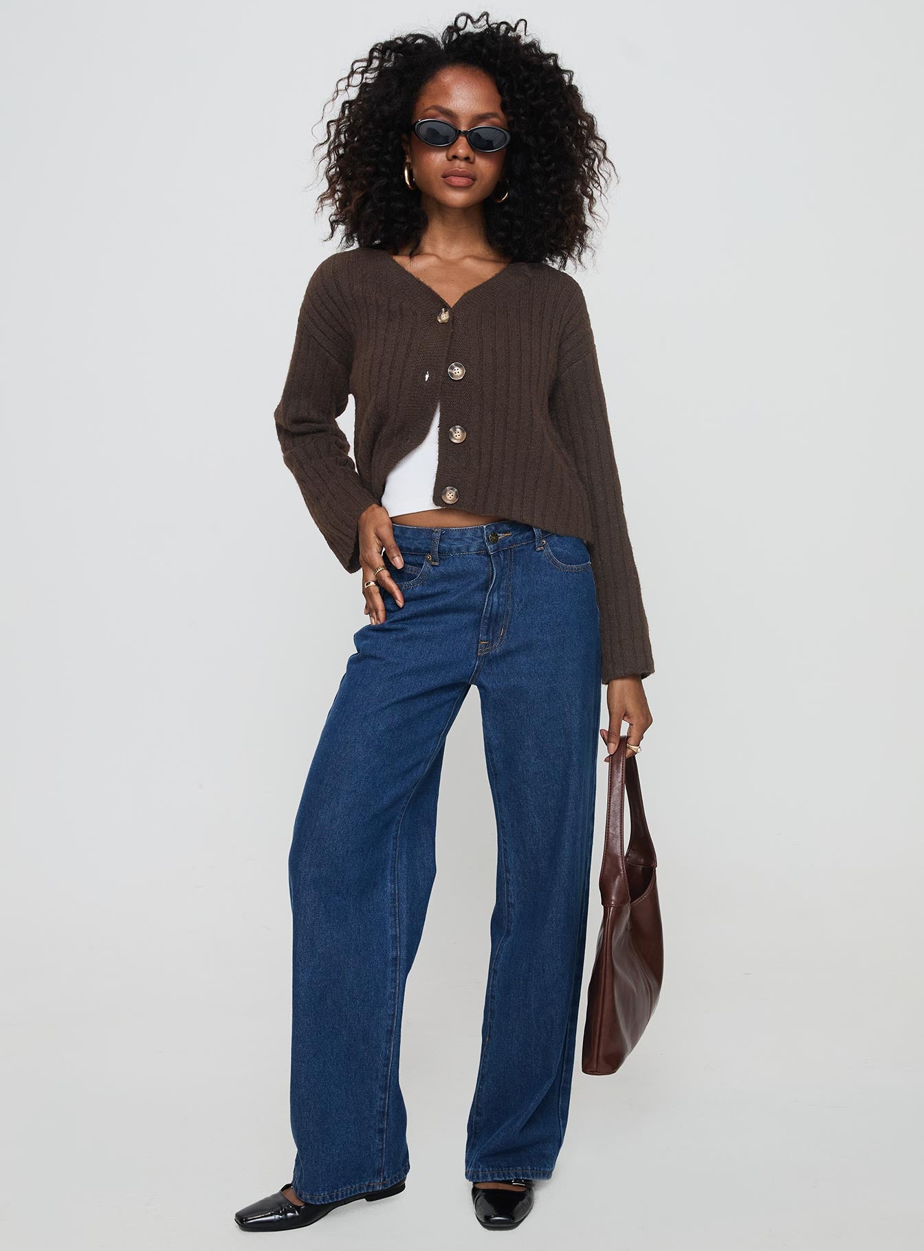 Romona Knit Cardigan Chocolate - Image 3