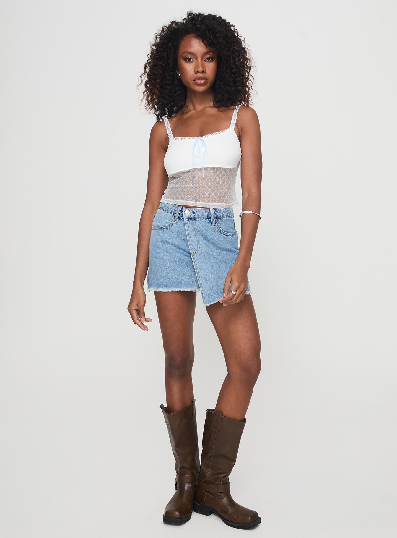 Tadeo Lace Cami Top White - Image 3