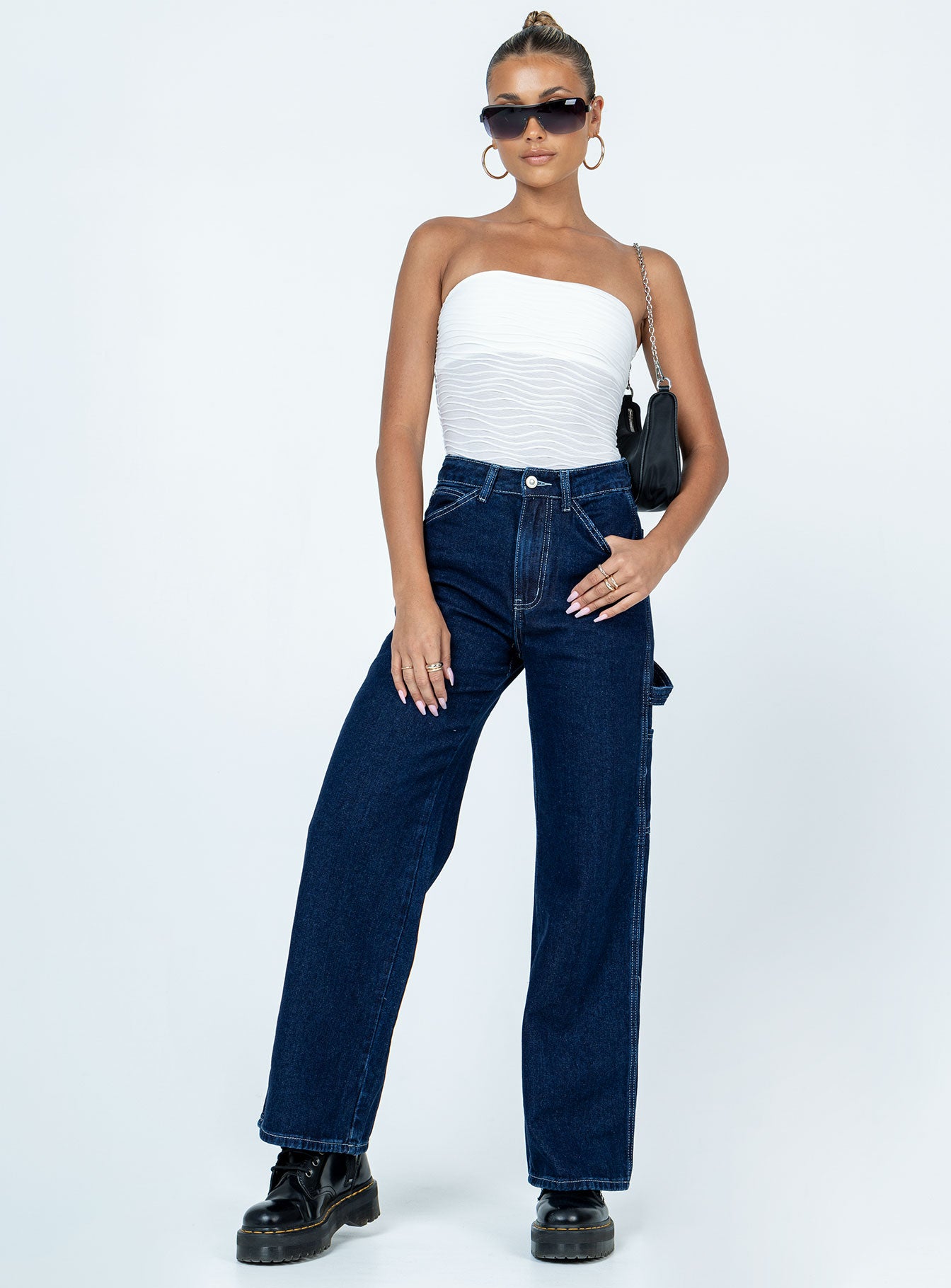 Makena Strapless Bodysuit White Low Impact - Image 3