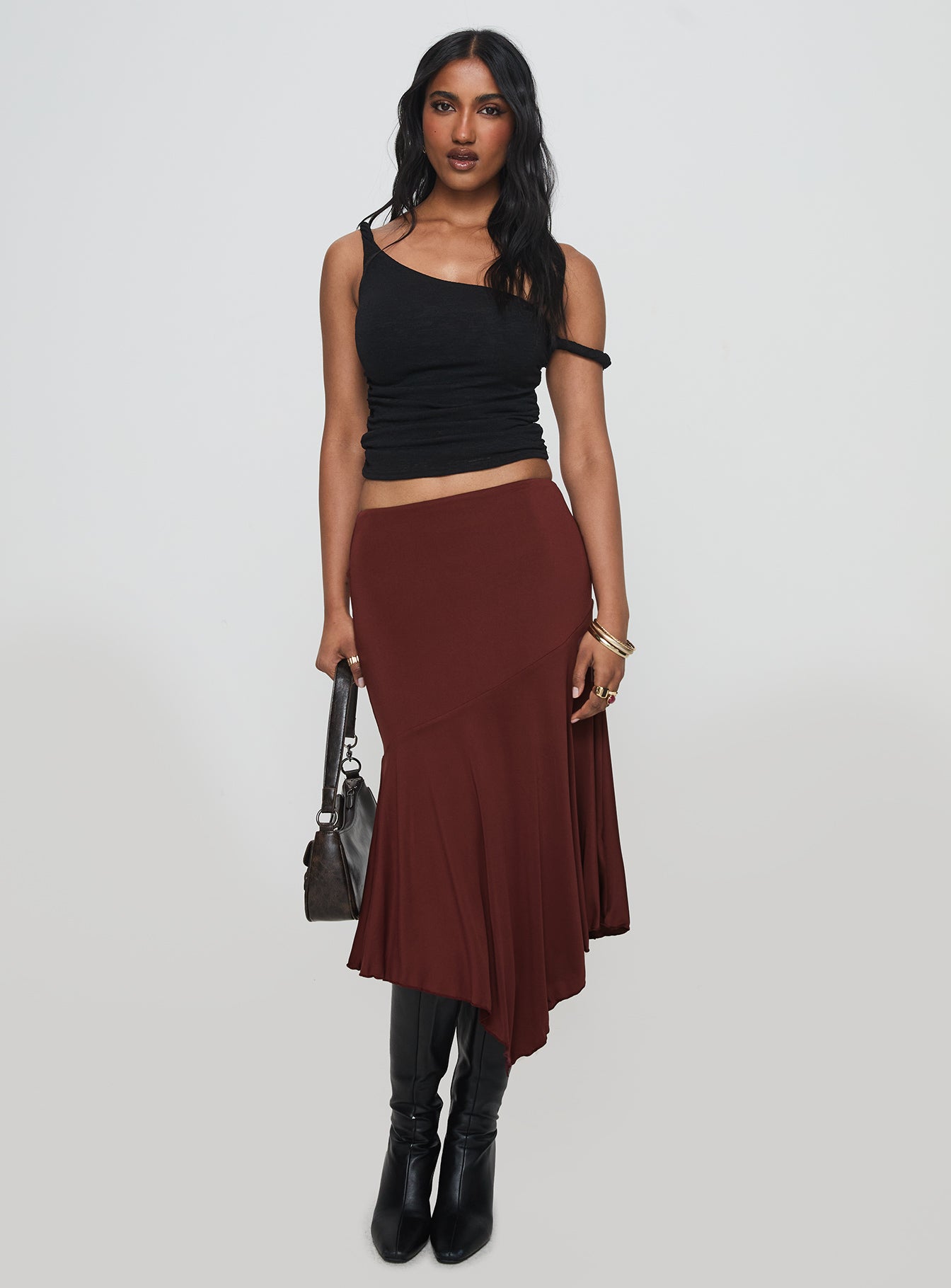 Messenger One Shoulder Top Black - Image 3