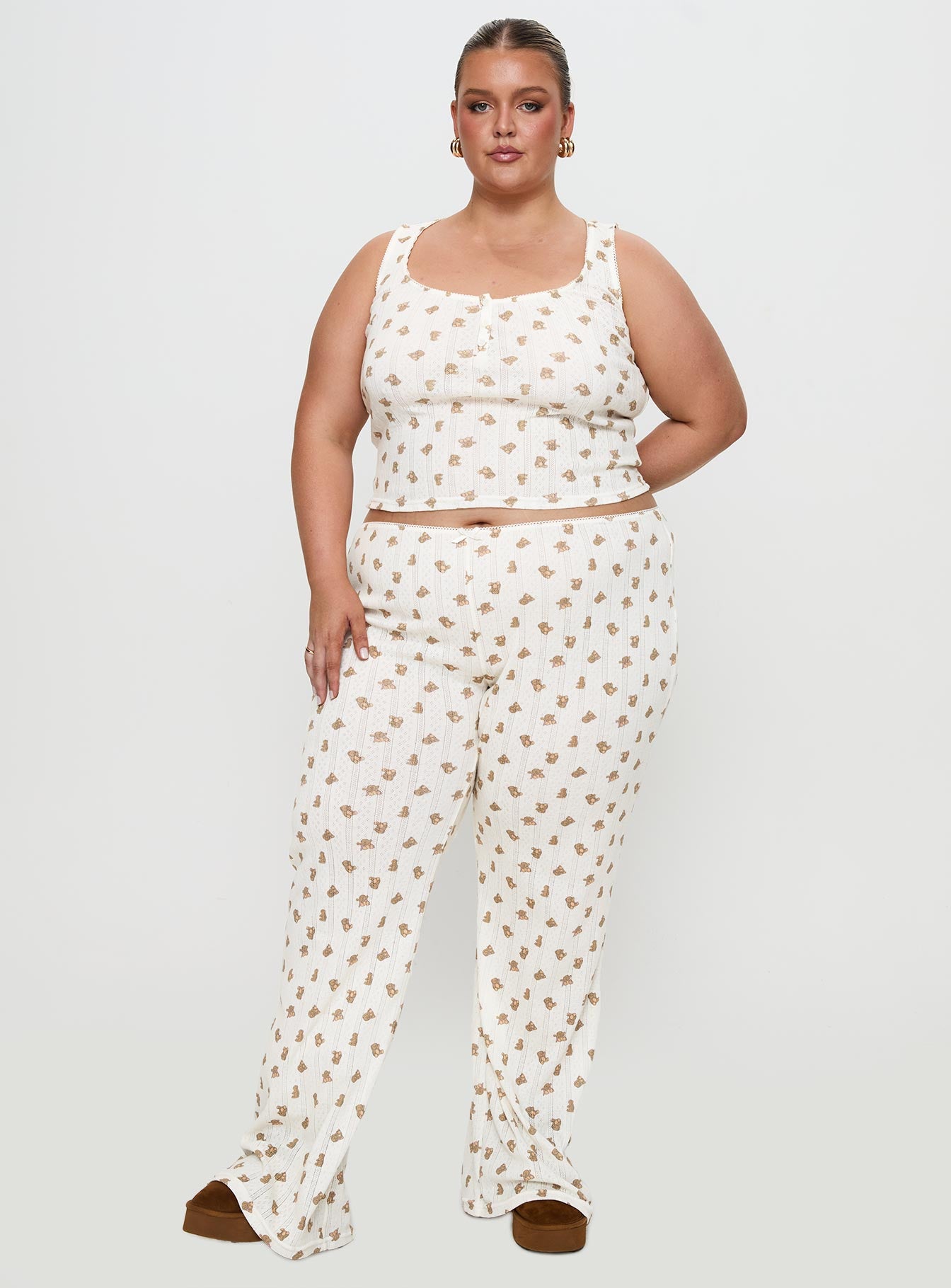 Sleepytea Pointelle Sleep Pant Multi Curve - Image 3