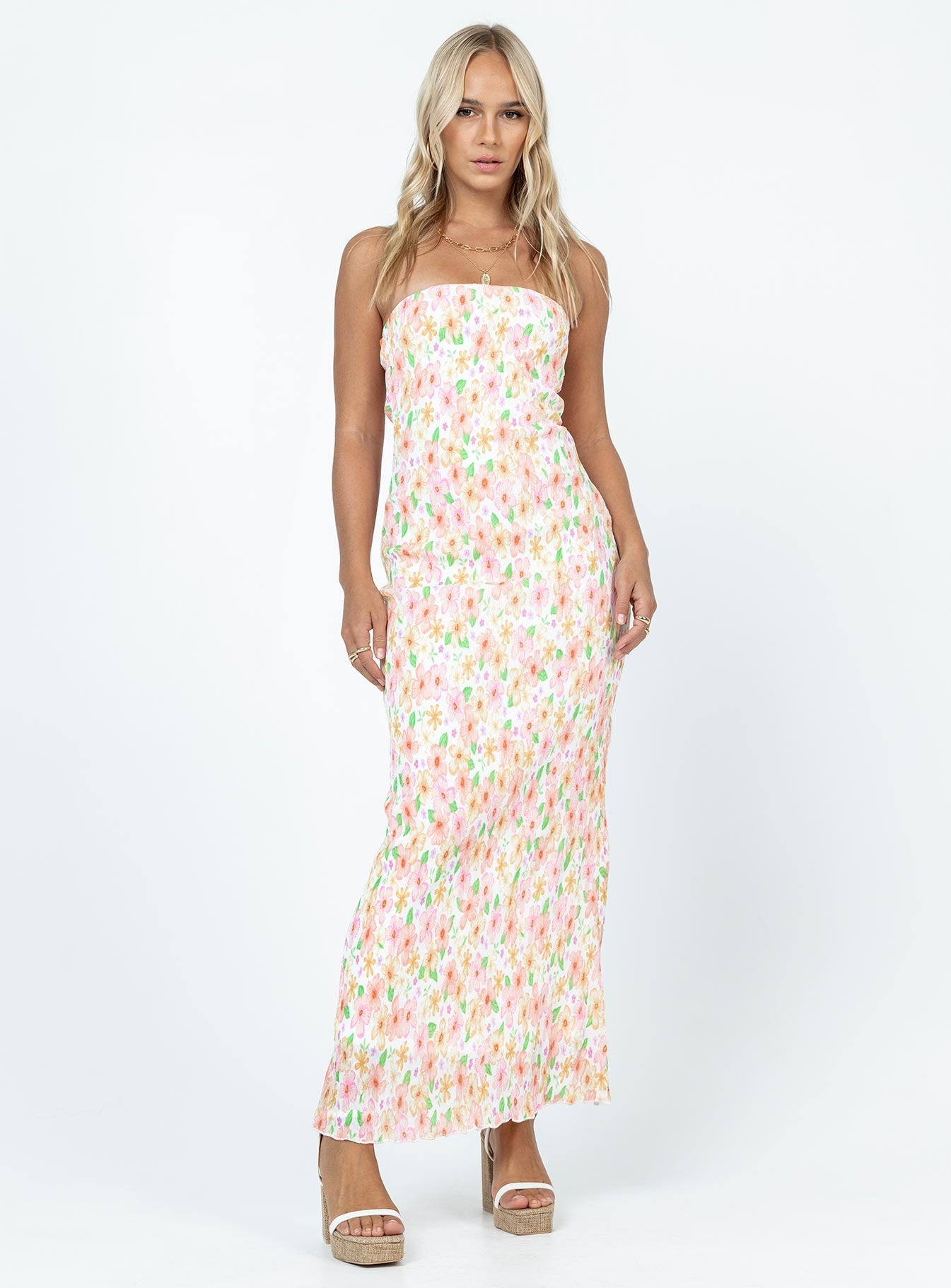 Tiarna Strapless Maxi Dress White / Floral - Image 2