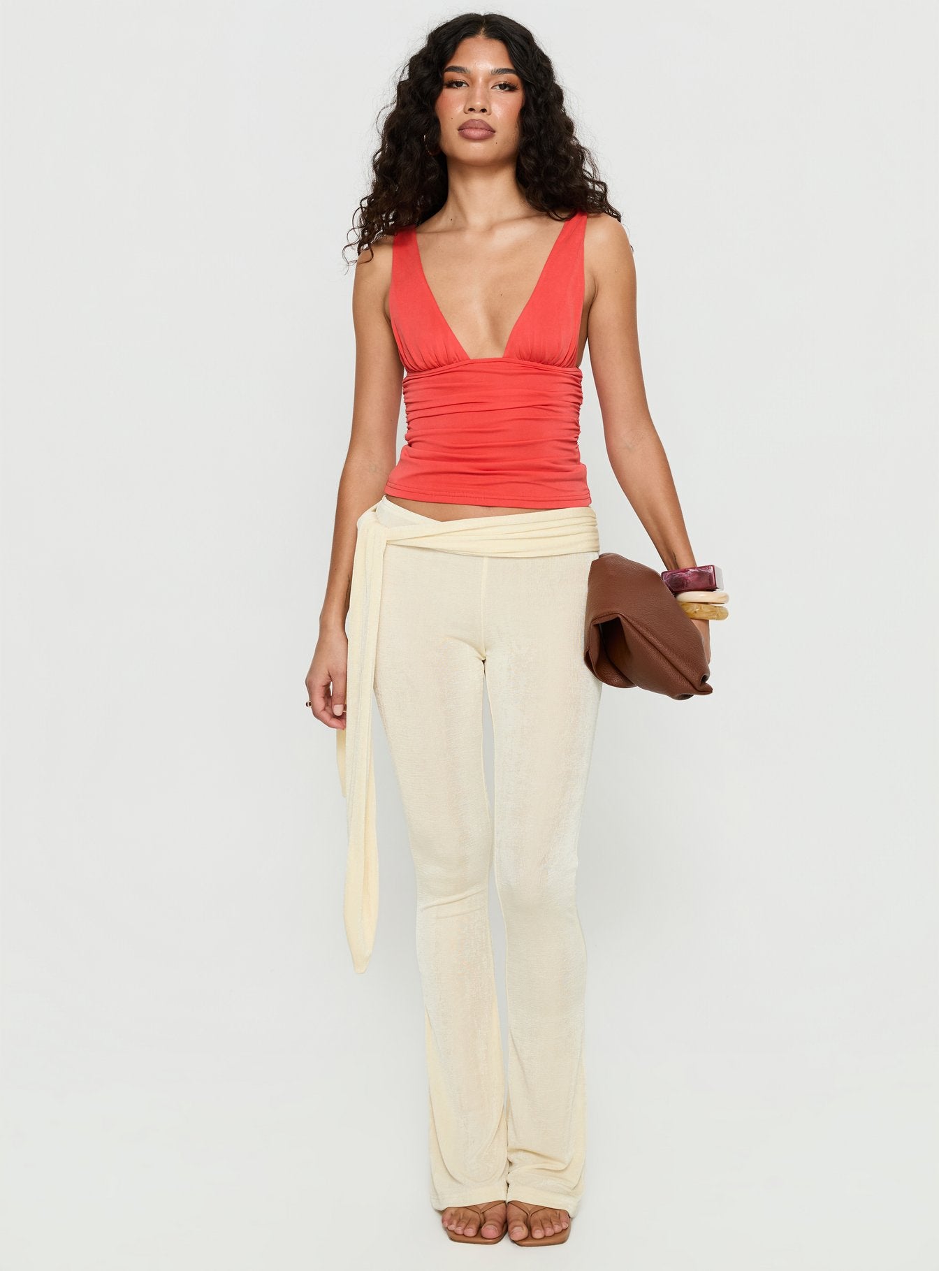 Sublime Ruched Top Orange - Image 3