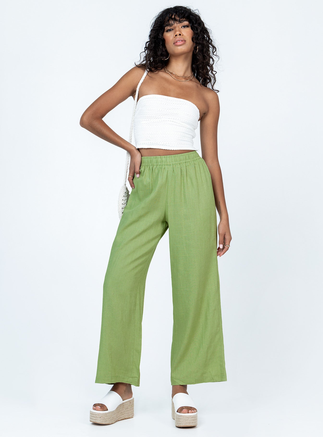 Louis Linen Blend Pants Light Green - Image 2