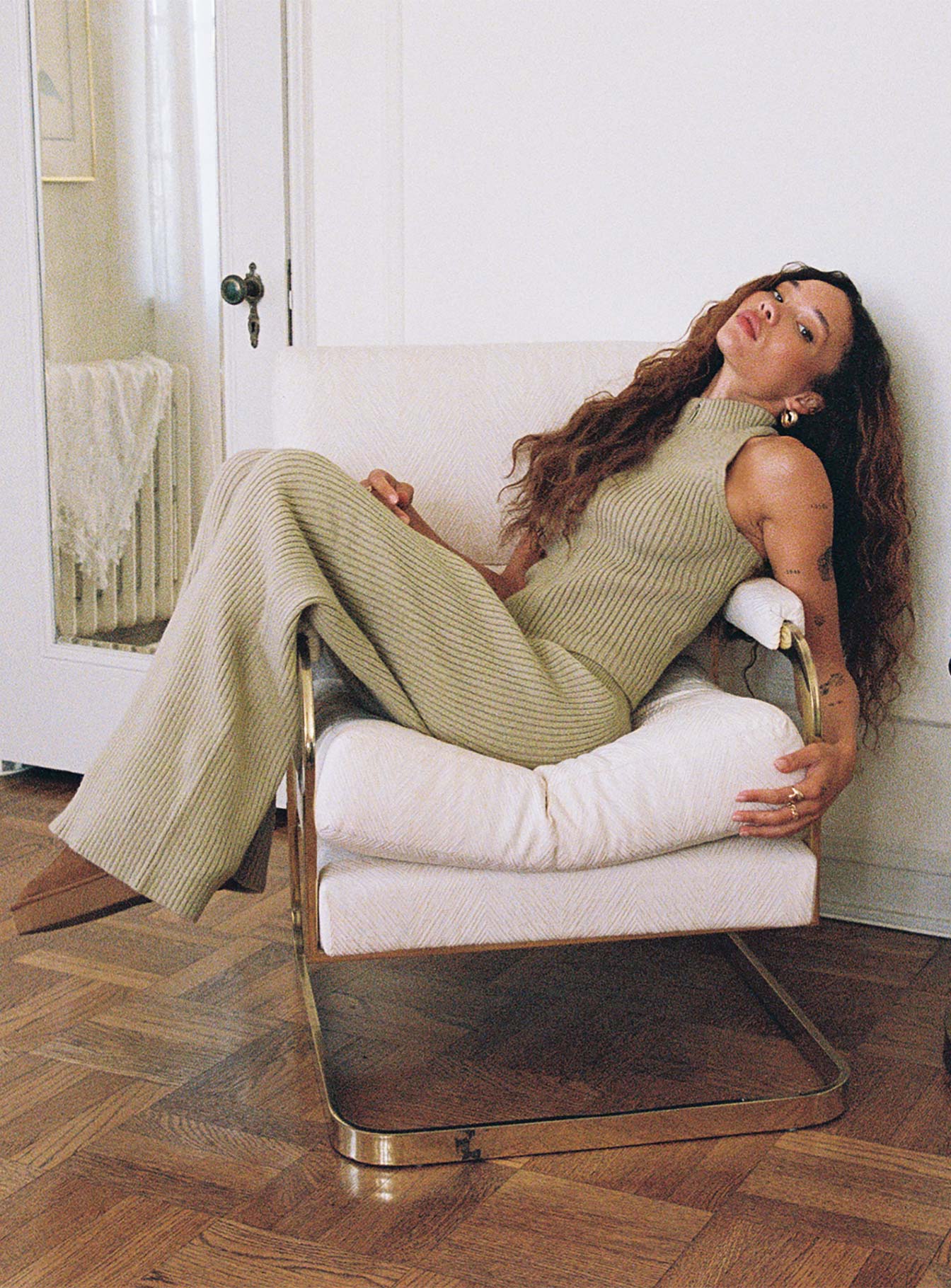 Endman Knit Pants Beige - Image 3