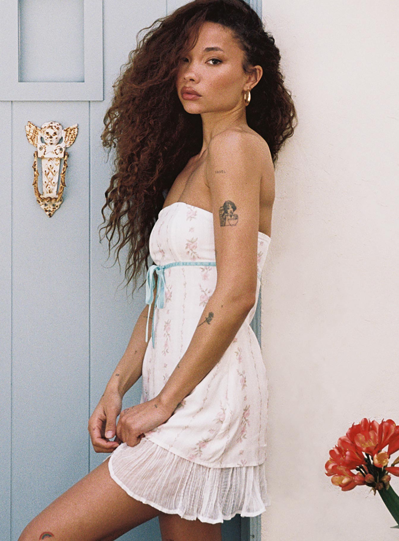 Odette Mini Dress Pink Multi - Image 3