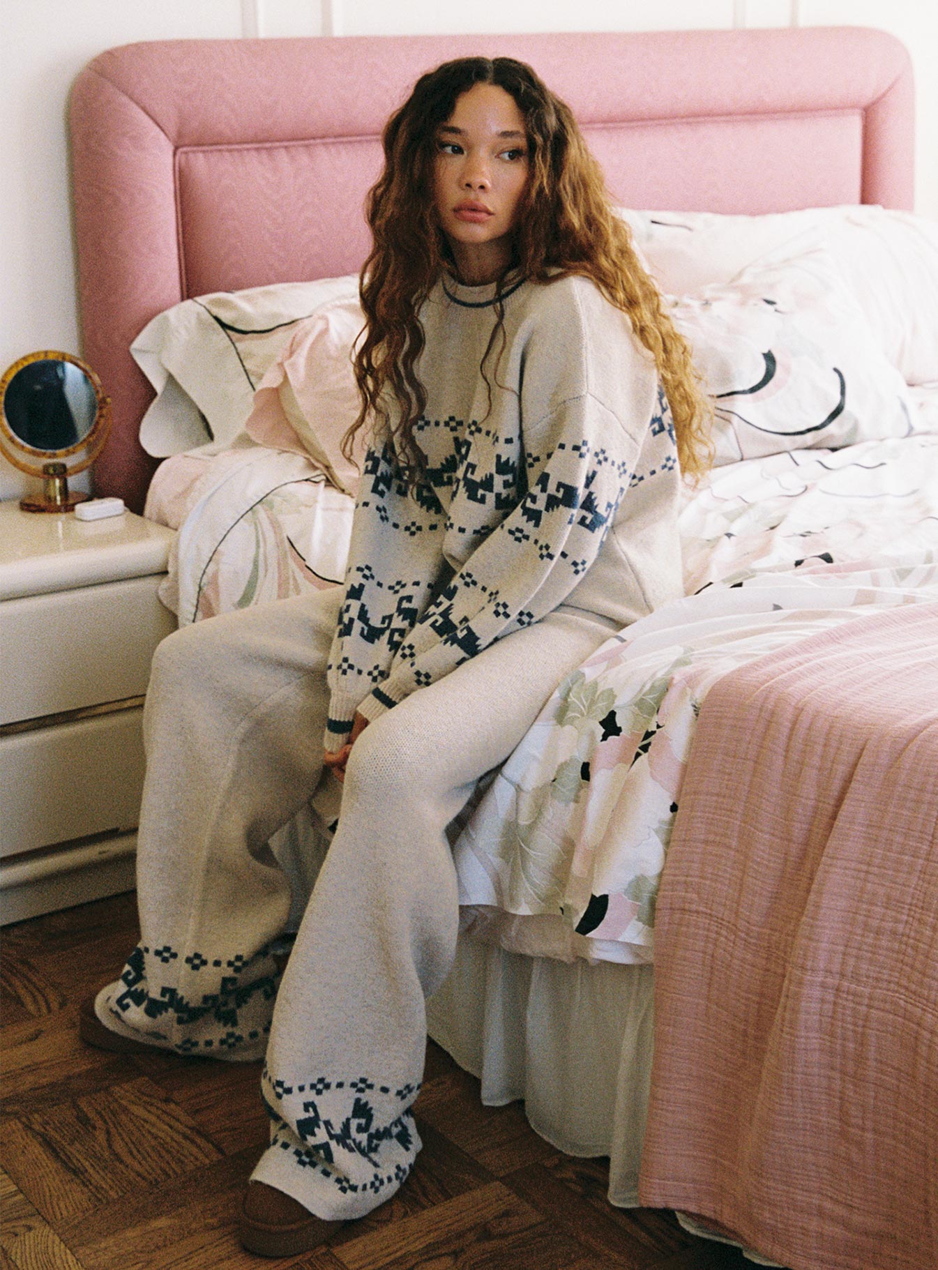 Alpine Sweater Cream / Blue - Image 2