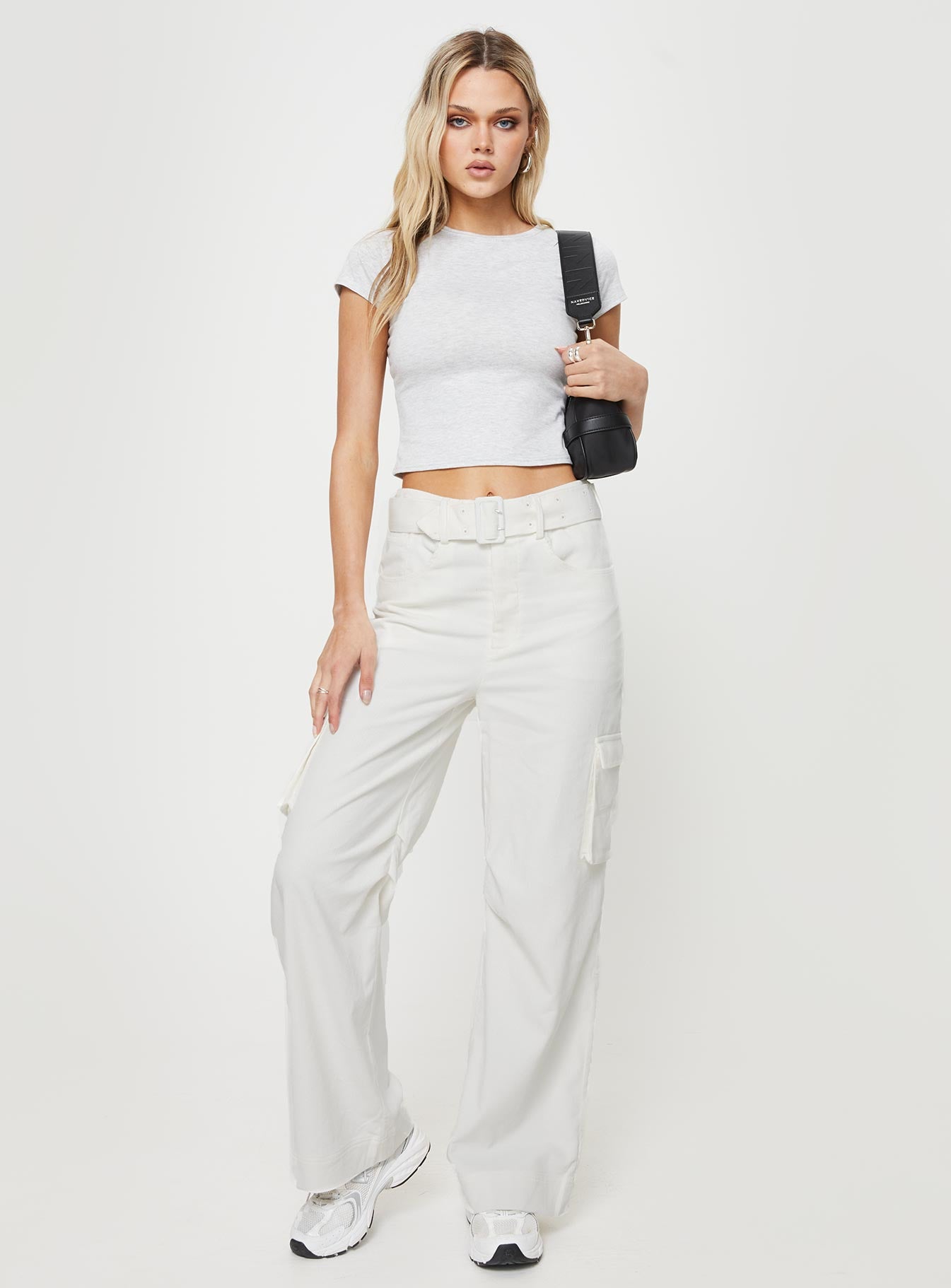 Aidane Cord Cargo Pants White - Image 3