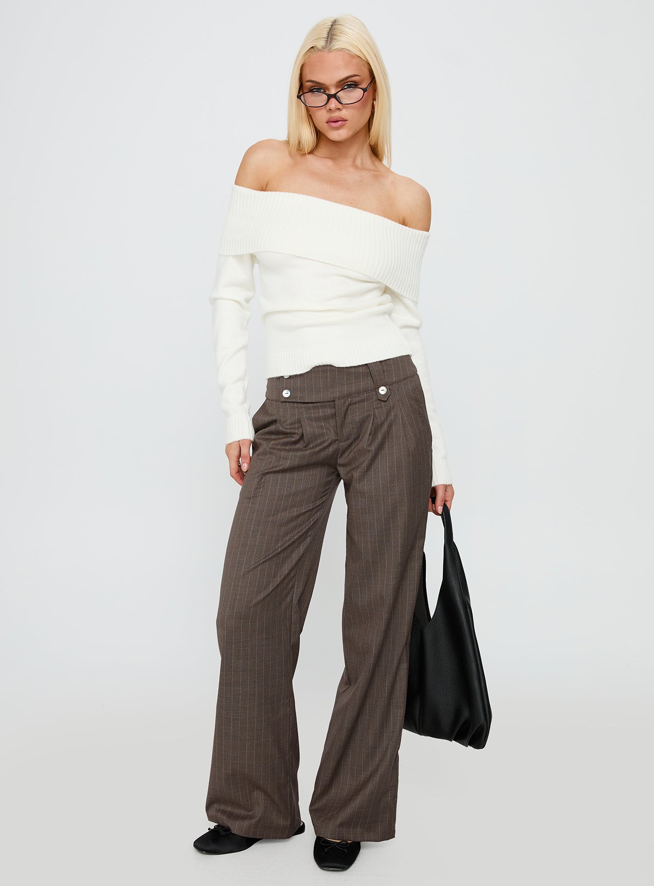Briellea Thick Waistband Pant Pinstripe - Image 3