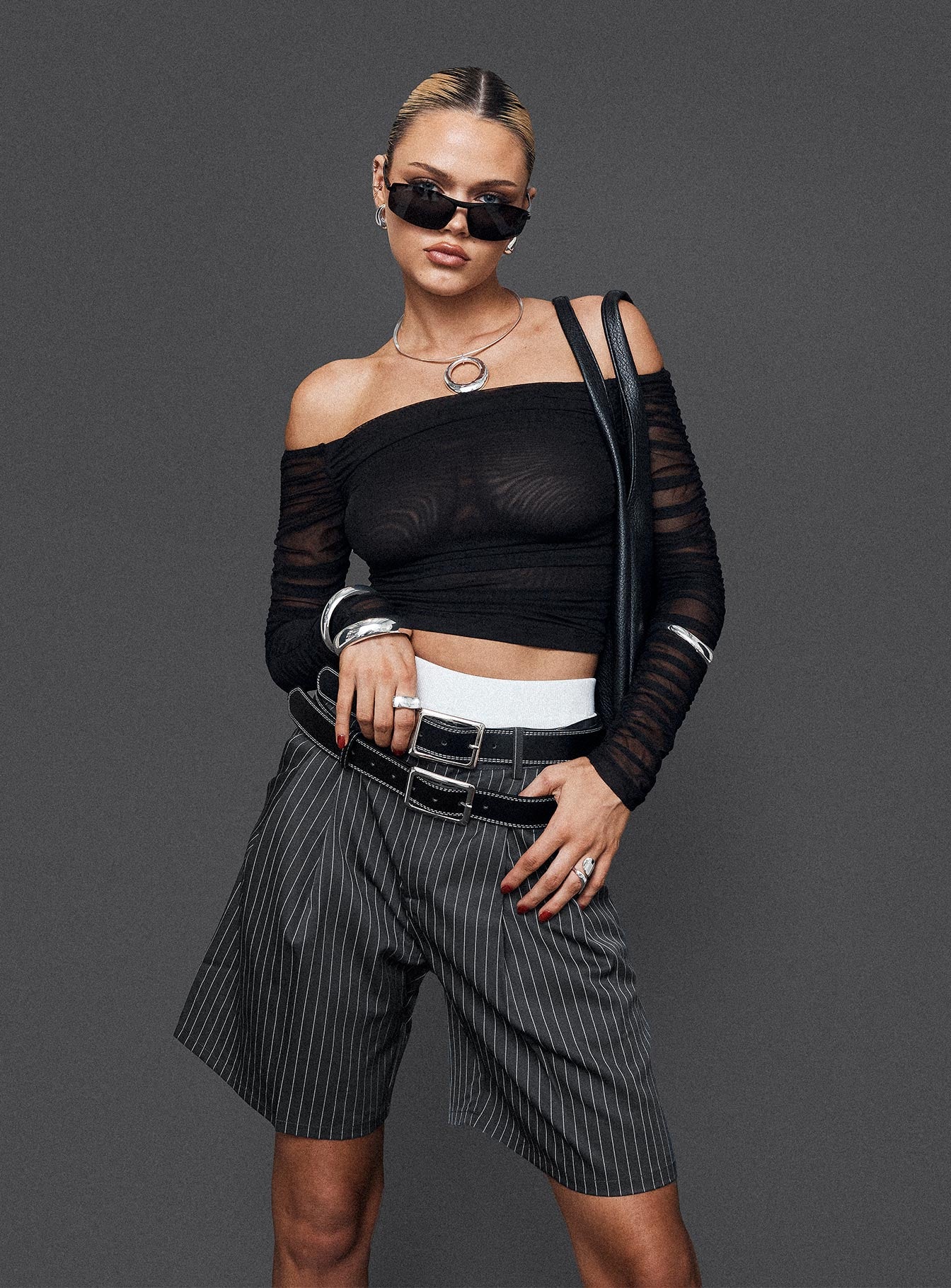 In Office Longline Shorts Grey - Image 9