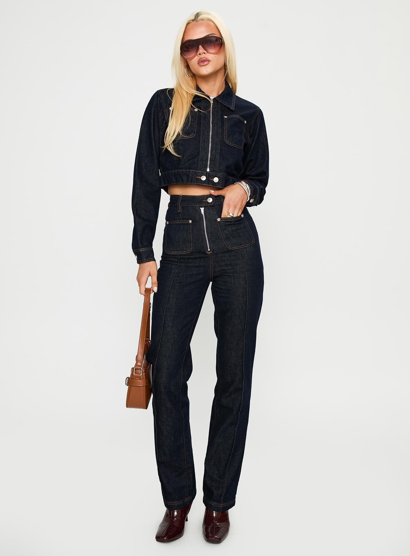 Stallion High Rise Straight Leg Jeans Indigo - Image 3