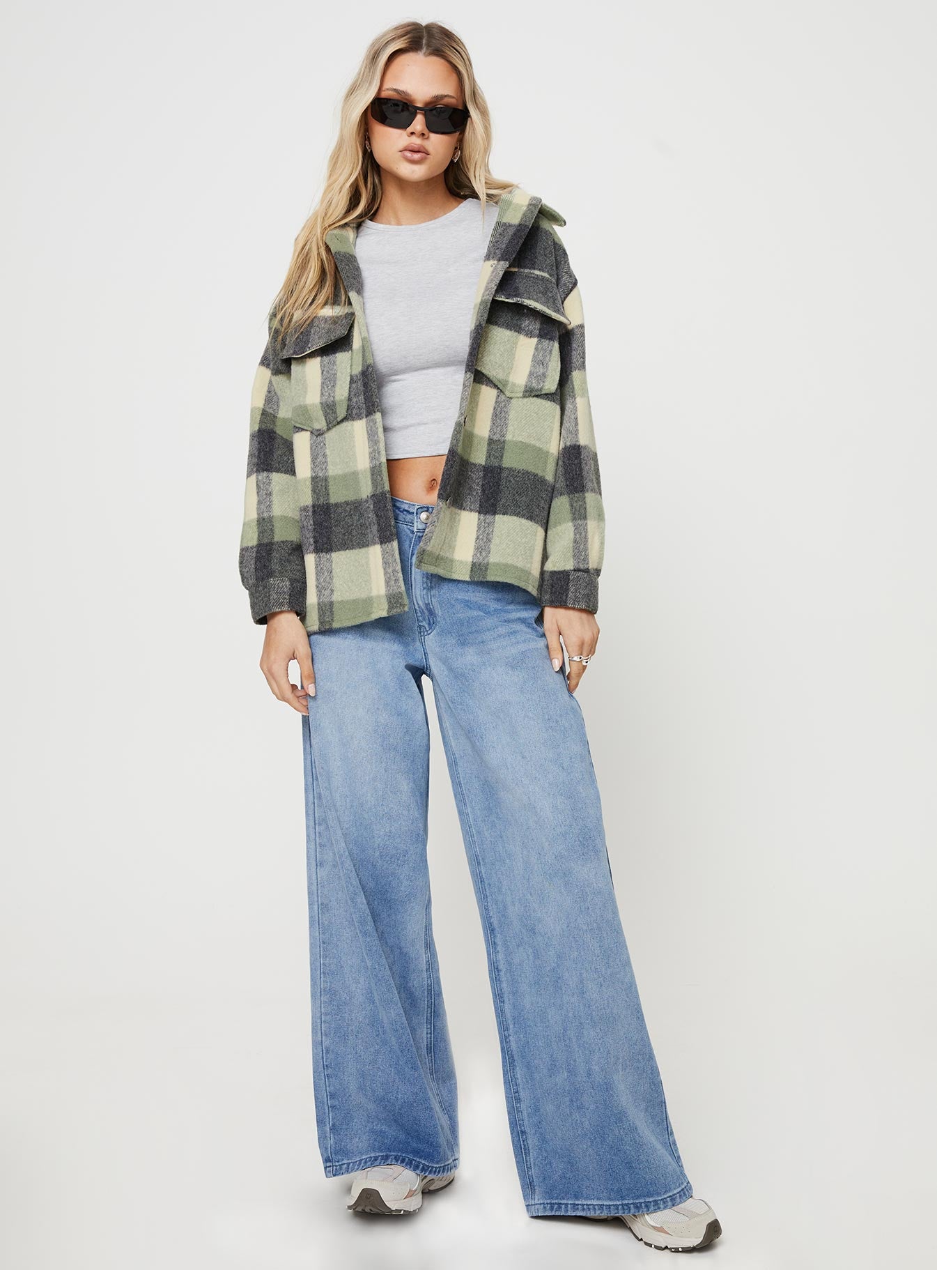 Veera Plaid Shacket Sage - Image 5
