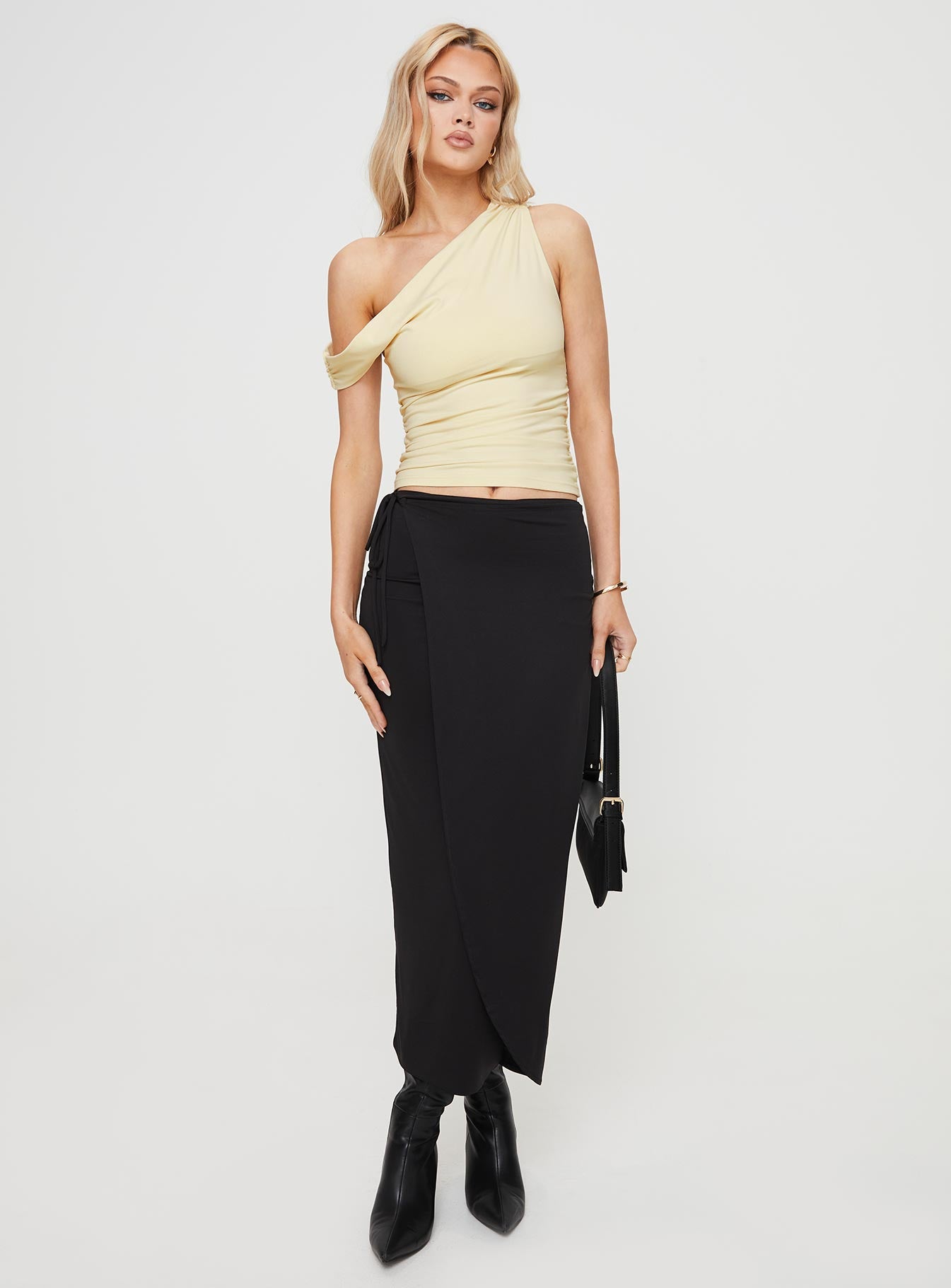 Callile Maxi Wrap Skirt Black - Image 2