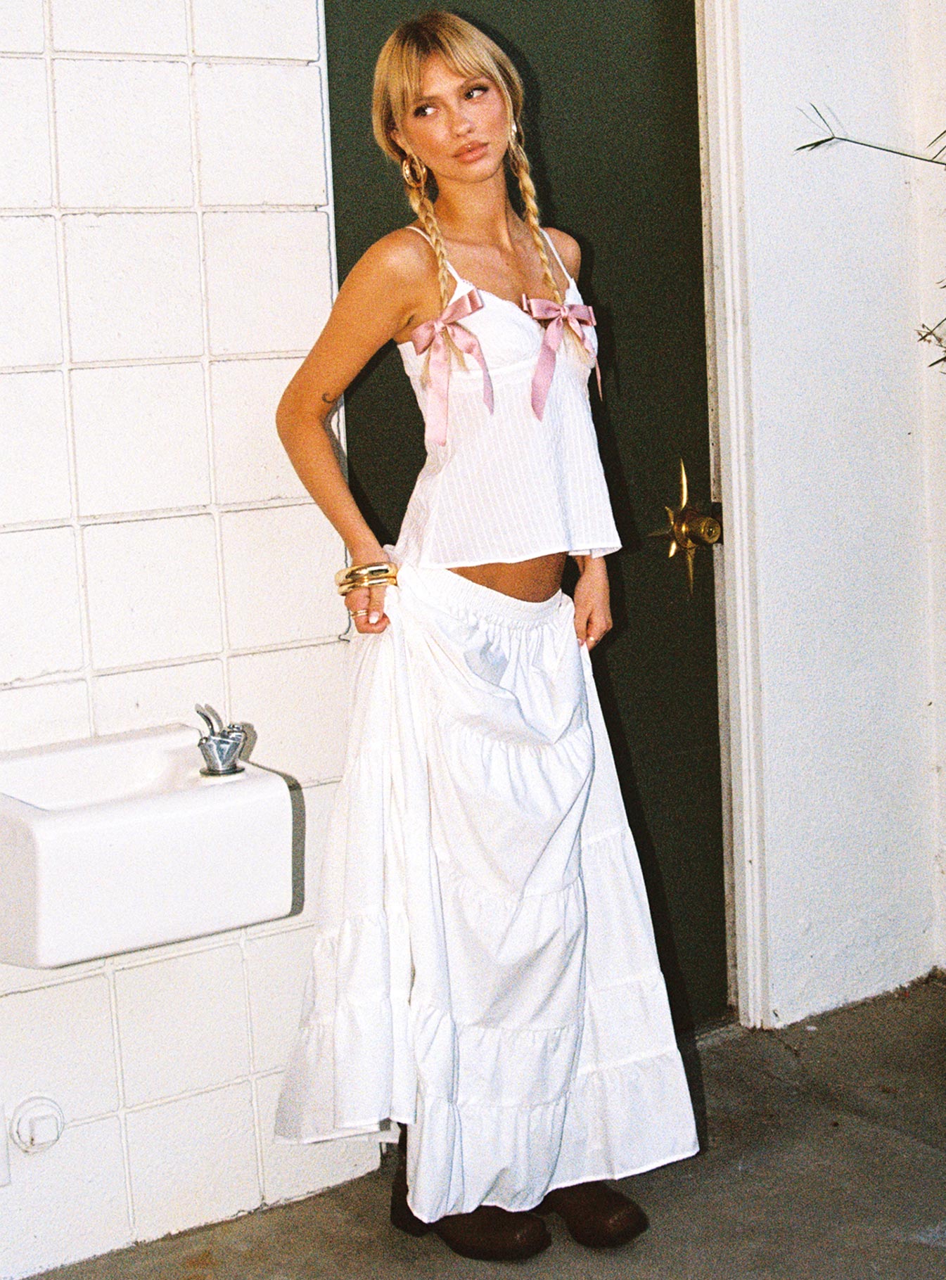 Garden Party Maxi Skirt White - Image 7