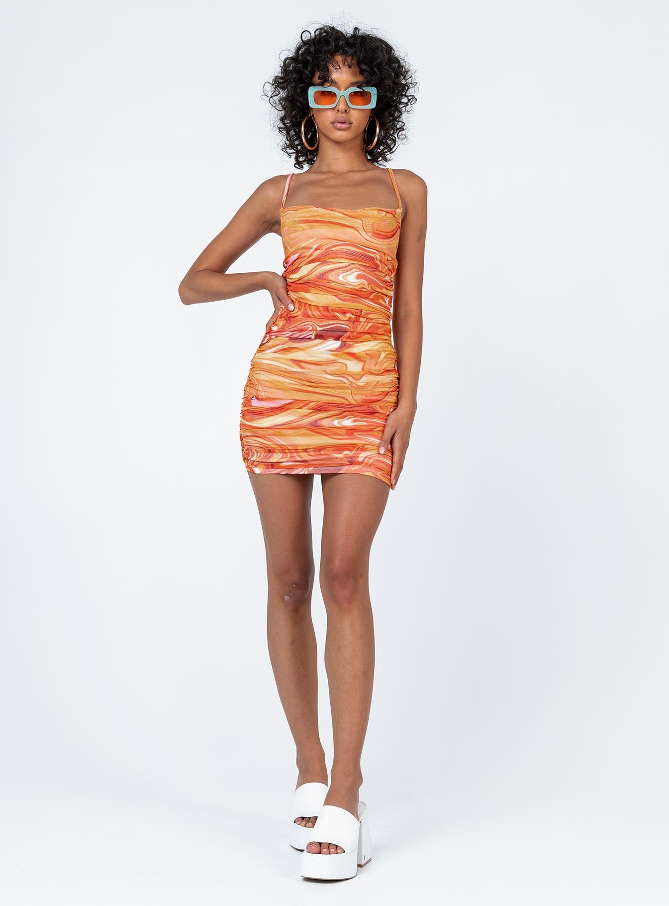 Harlan Mini Dress Orange Multi - Image 4