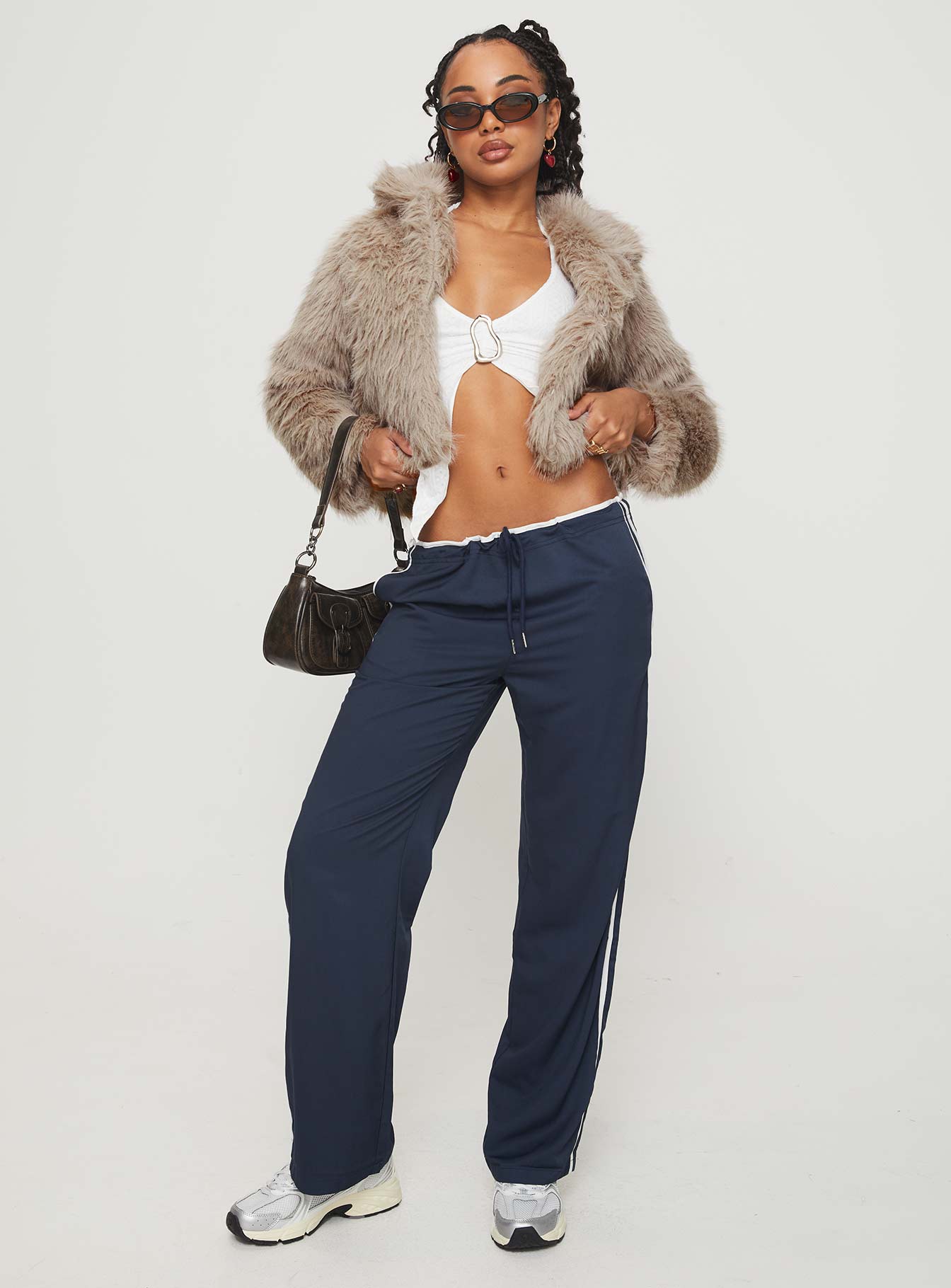 Addie Faux Fur Jacket Mushroom - Image 3