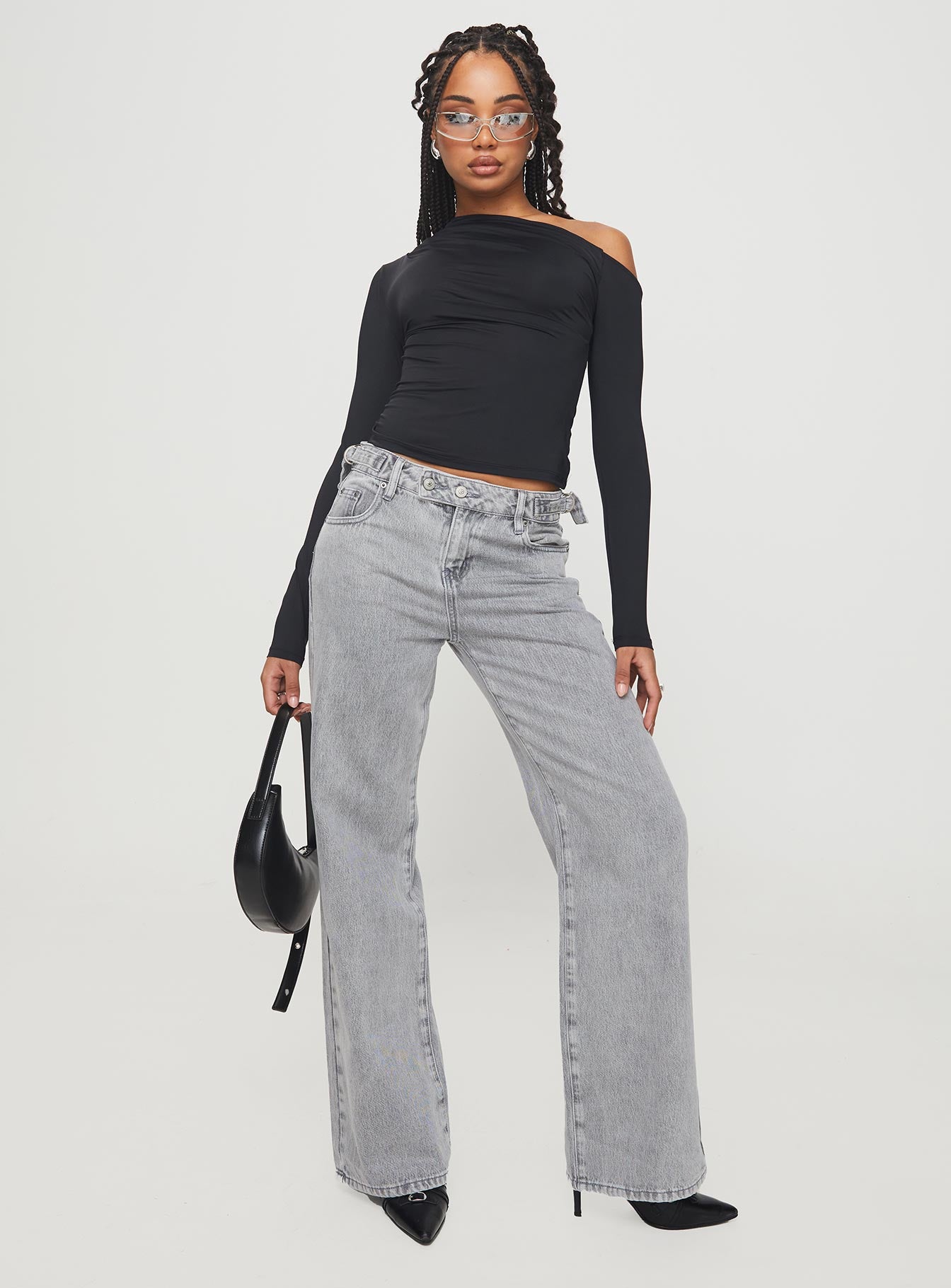 Scheana Low Rise Jeans Steel Grey - Image 3