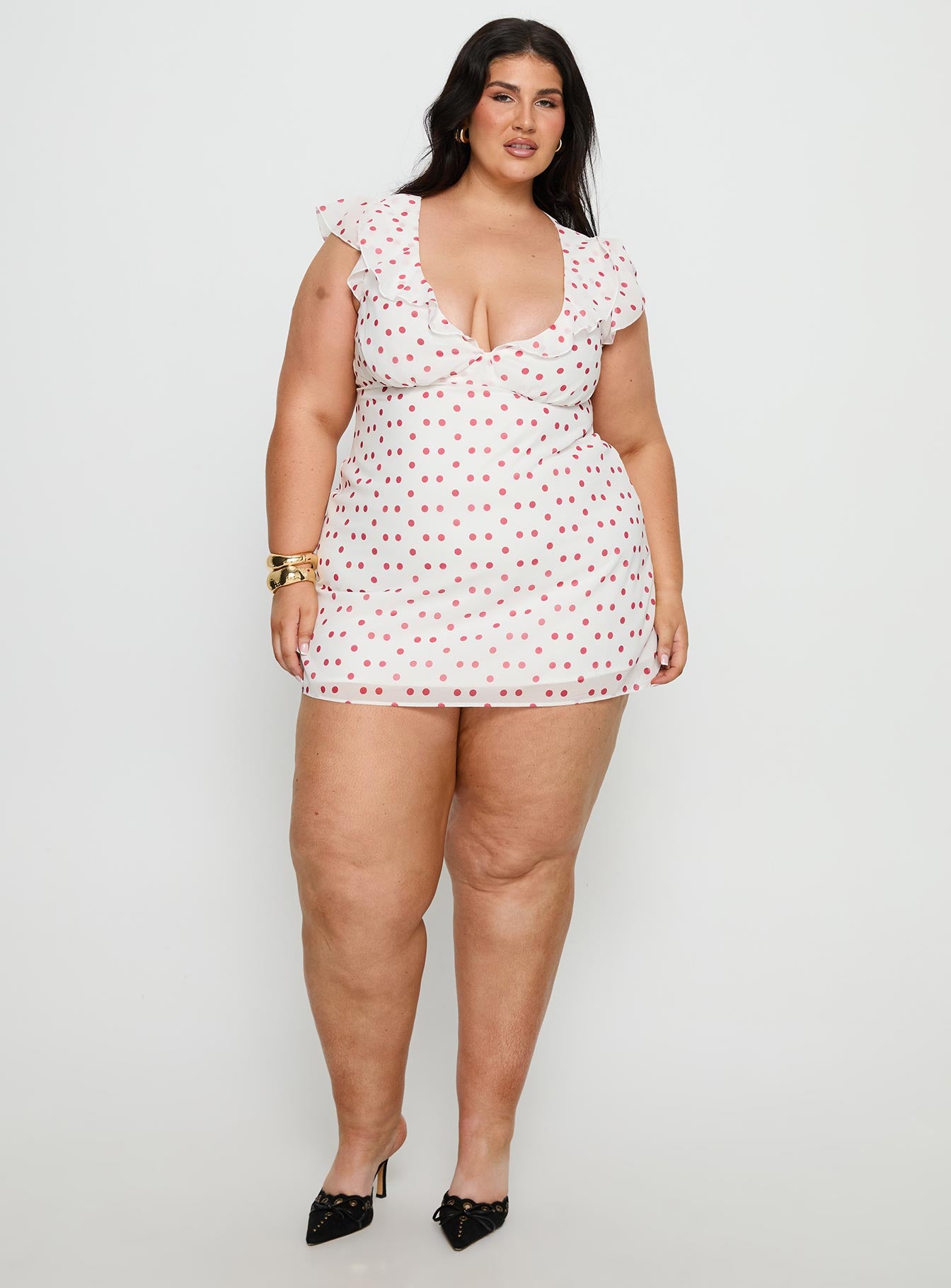 I Guess So Mini Dress White / Burgundy Curve - Image 3