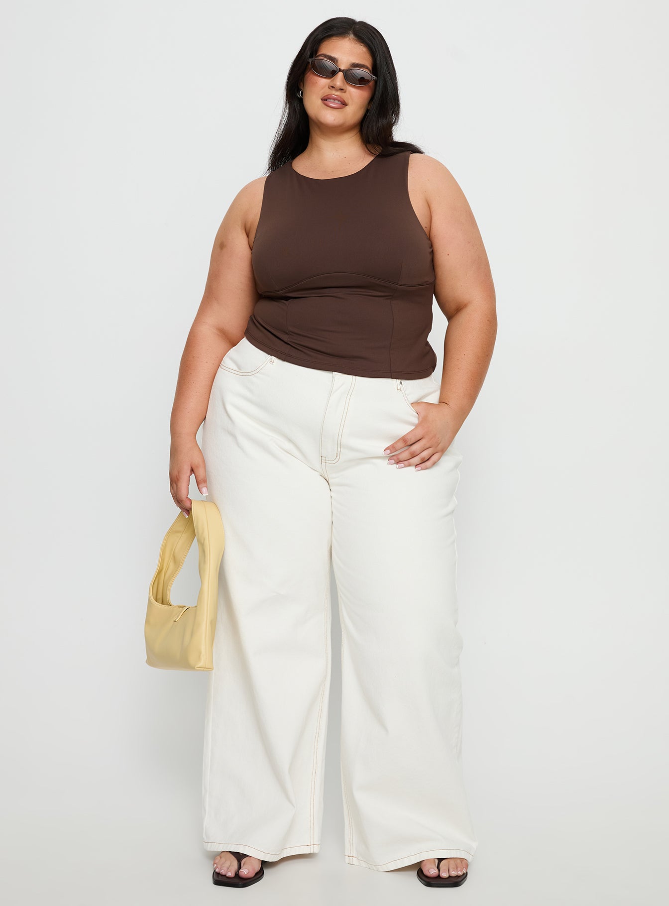 Georgetta Bust Detail Cami Top Brown Curve - Image 2