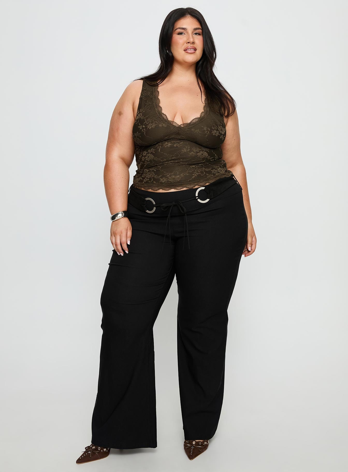 Twinflame Low Rise Hardware Pants Black Curve - Image 3