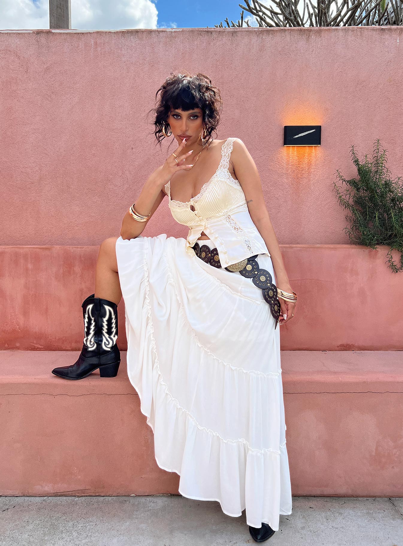 Miriah Maxi Skirt White Low Impact - Image 11