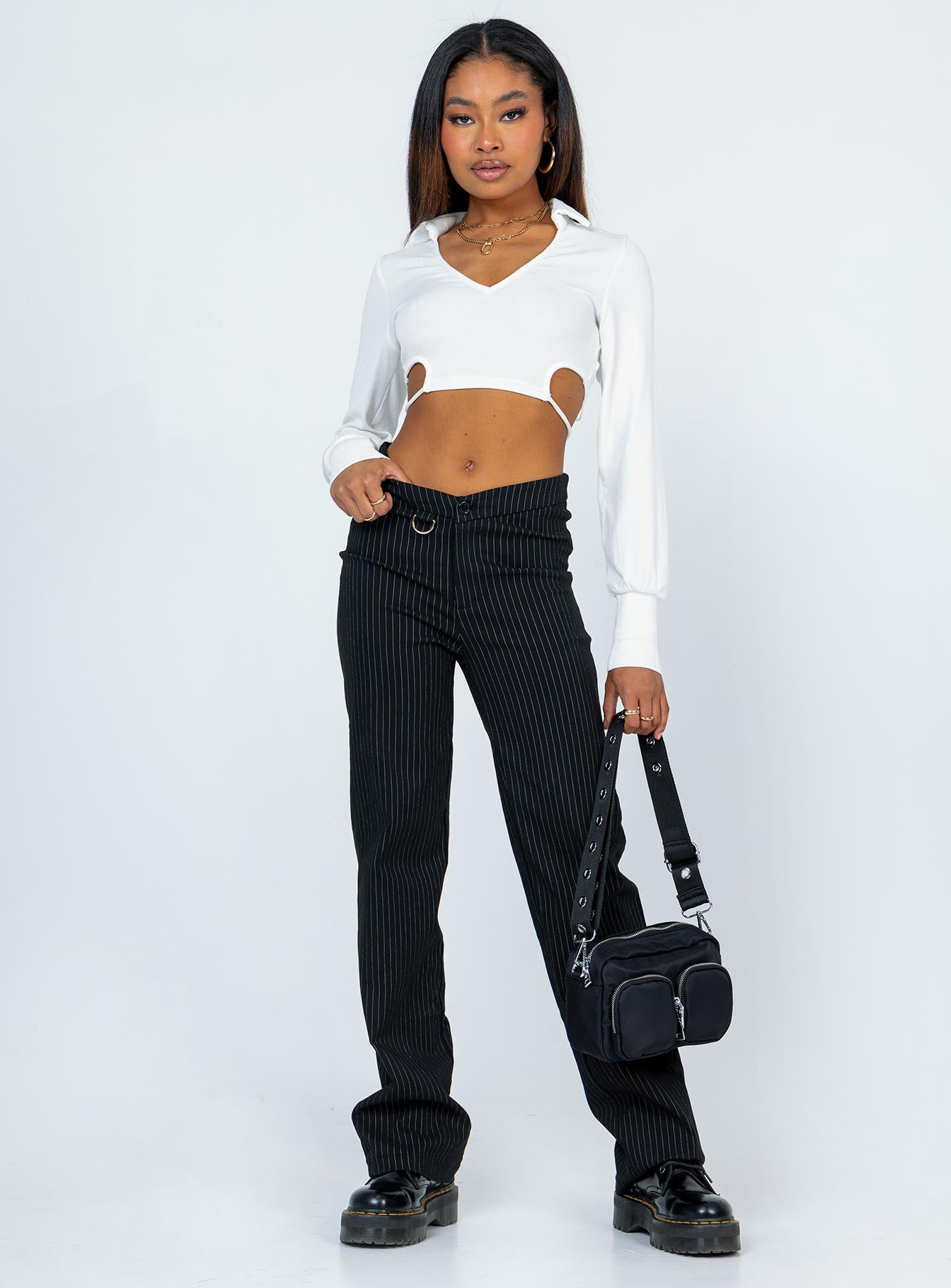 Corbin Long Sleeve Top White - Image 2